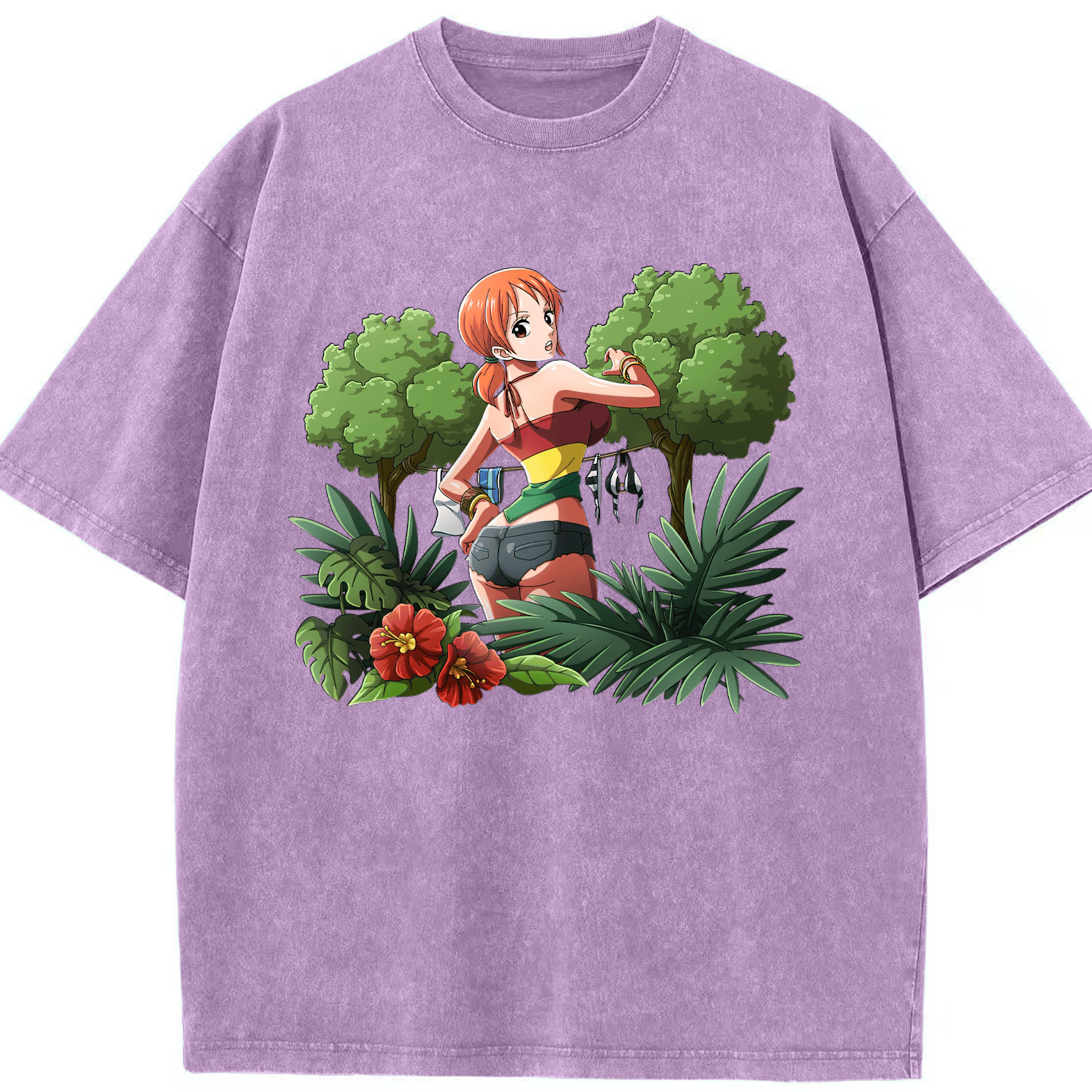 ワンピース ナミ ONE PIECE Nami 綿100% ヴィンテージ風 半袖Tシャツ（フロントプリント）
