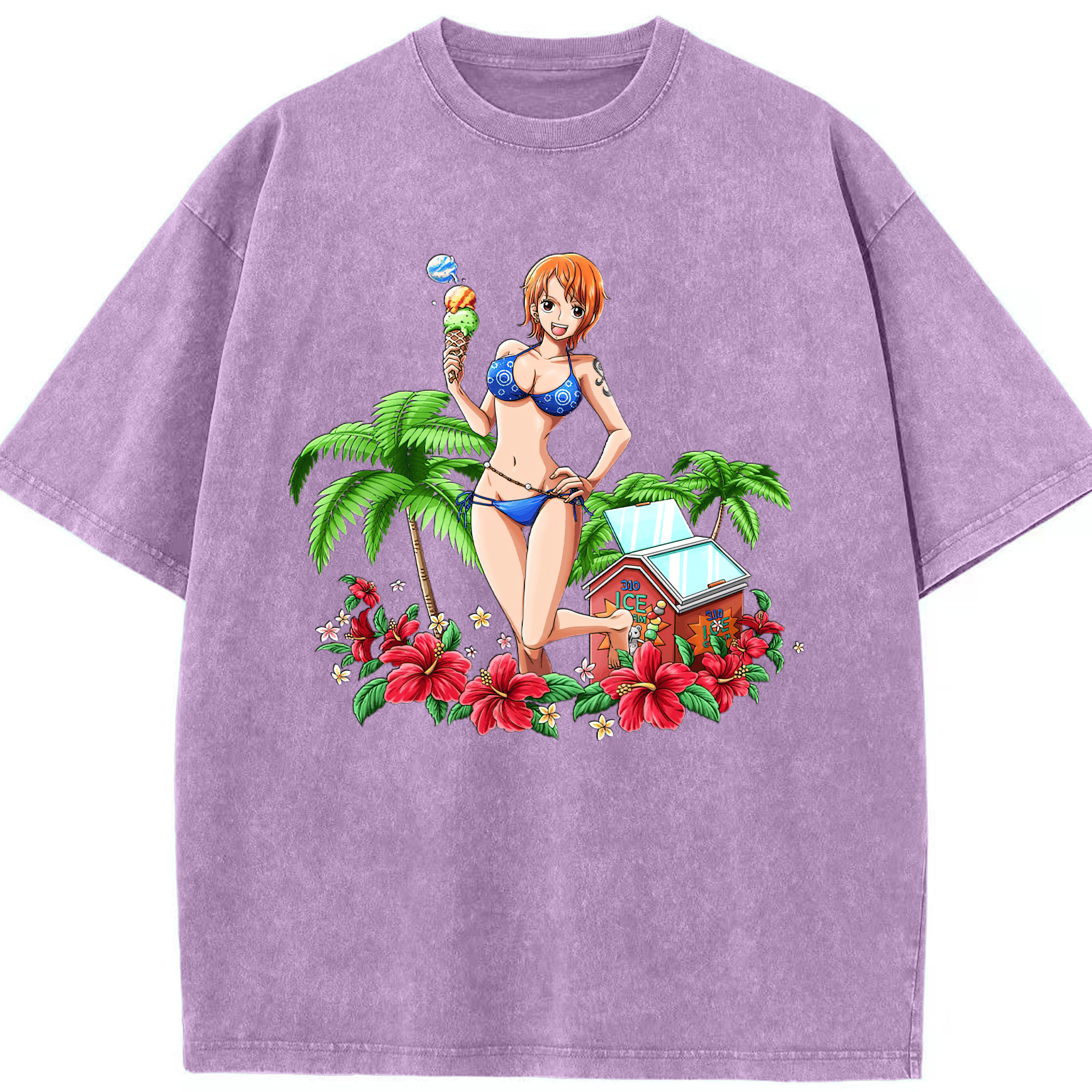 ワンピース ナミ ONE PIECE Nami 綿100% ヴィンテージ風 半袖Tシャツ（フロントプリント）