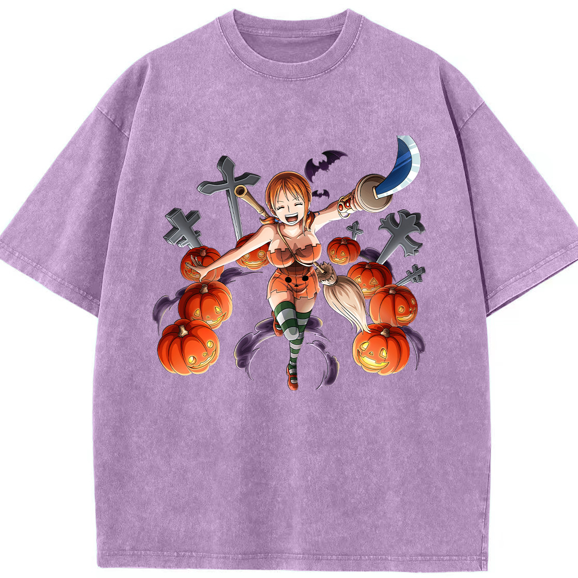 ワンピース ナミ ONE PIECE Nami 綿100% ヴィンテージ風 半袖Tシャツ（フロントプリント）
