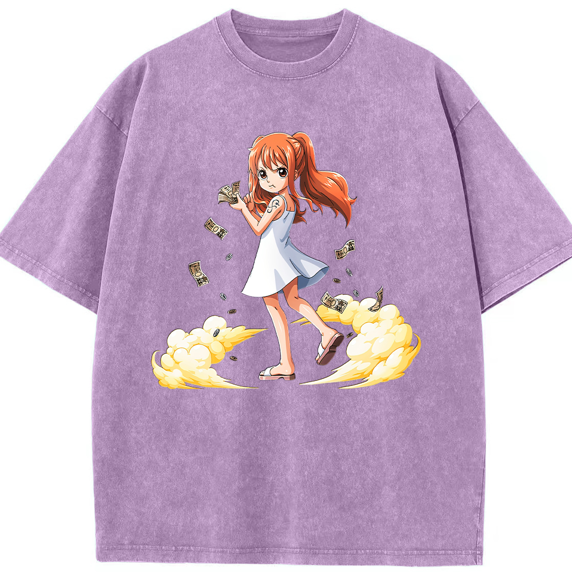 ワンピース ナミ ONE PIECE Nami 綿100% ヴィンテージ風 半袖Tシャツ（フロントプリント）