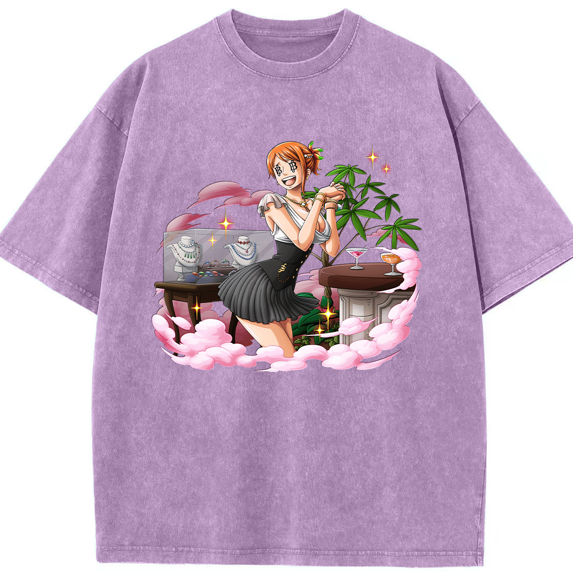 ワンピース ナミ ONE PIECE Nami 綿100% ヴィンテージ風 半袖Tシャツ（フロントプリント）