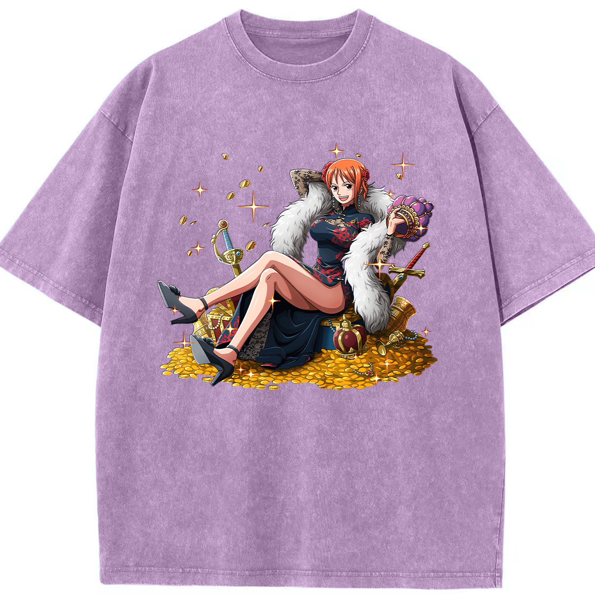 ワンピース ナミ ONE PIECE Nami 綿100% ヴィンテージ風 半袖Tシャツ（フロントプリント）