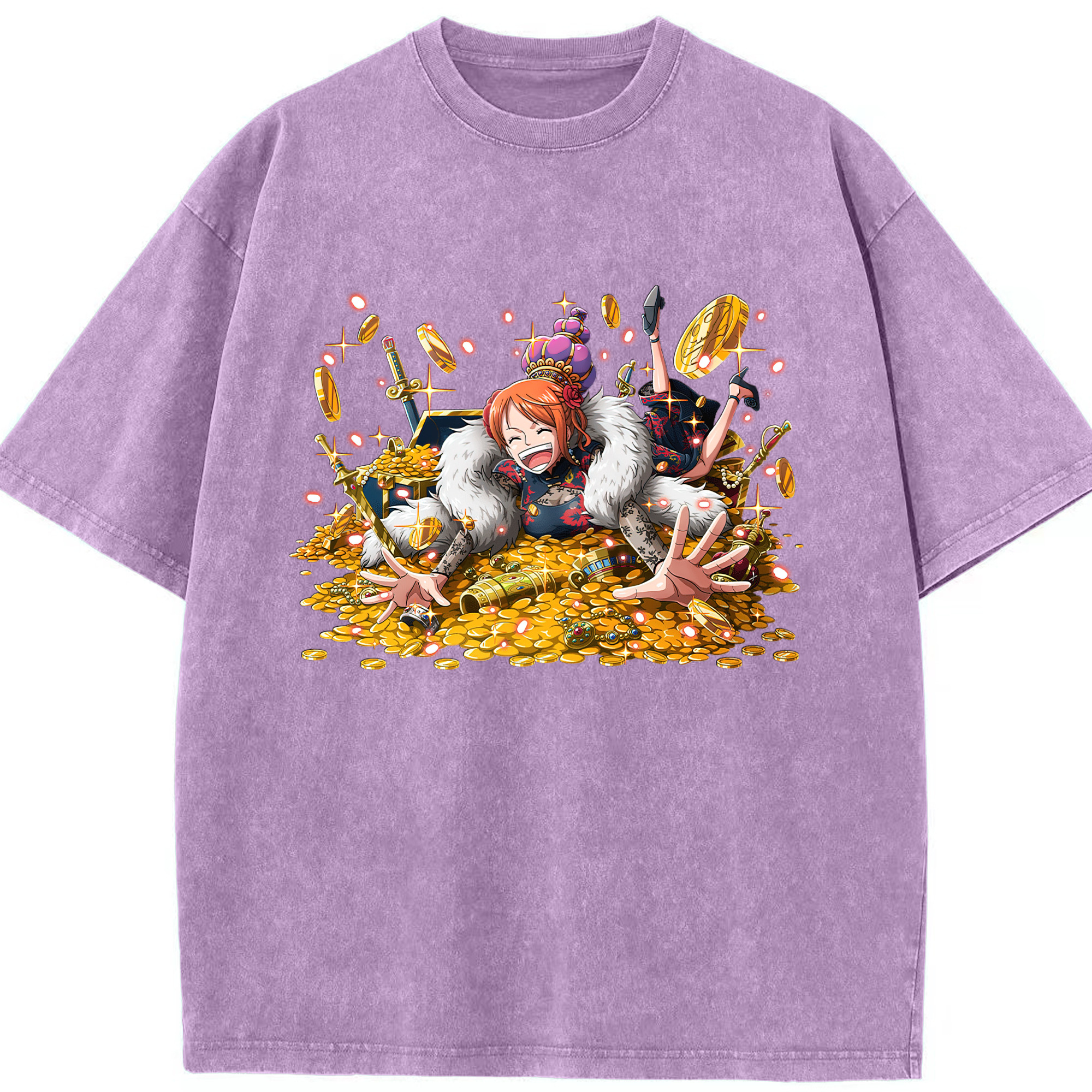 ワンピース ナミ ONE PIECE Nami 綿100% ヴィンテージ風 半袖Tシャツ（フロントプリント）