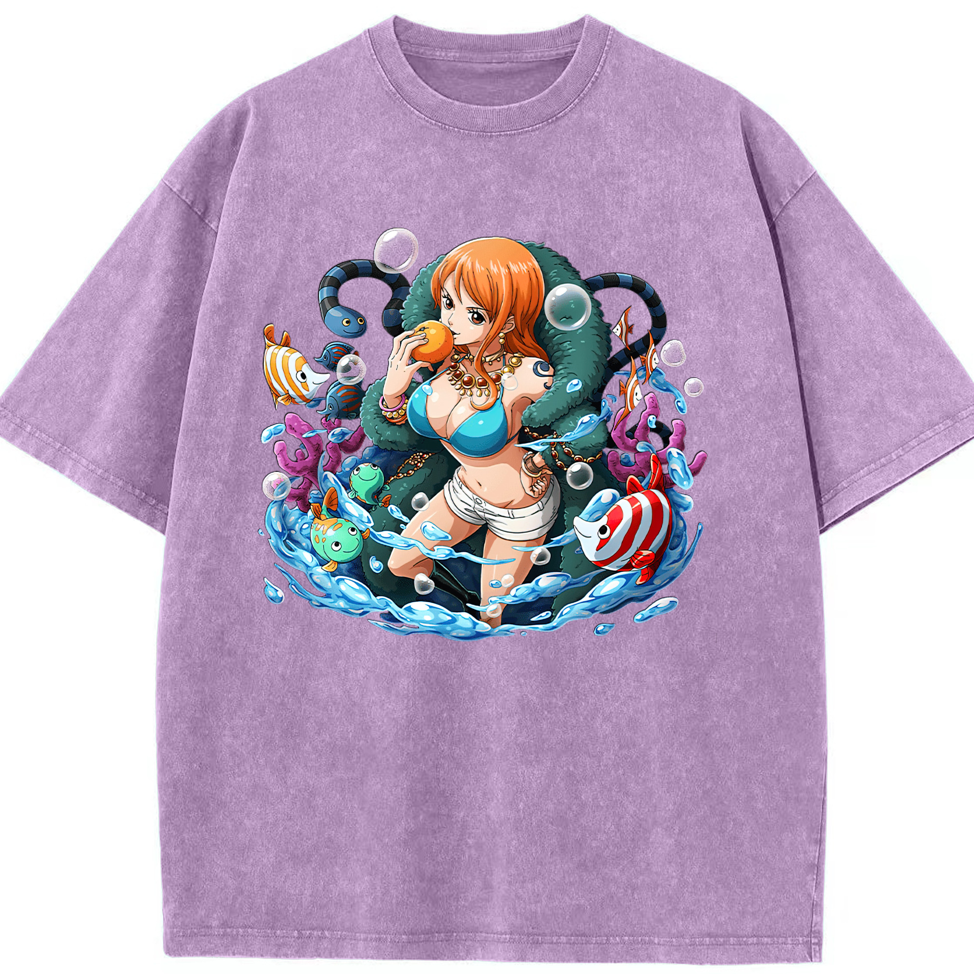 ワンピース ナミ ONE PIECE Nami 綿100% ヴィンテージ風 半袖Tシャツ（フロントプリント）