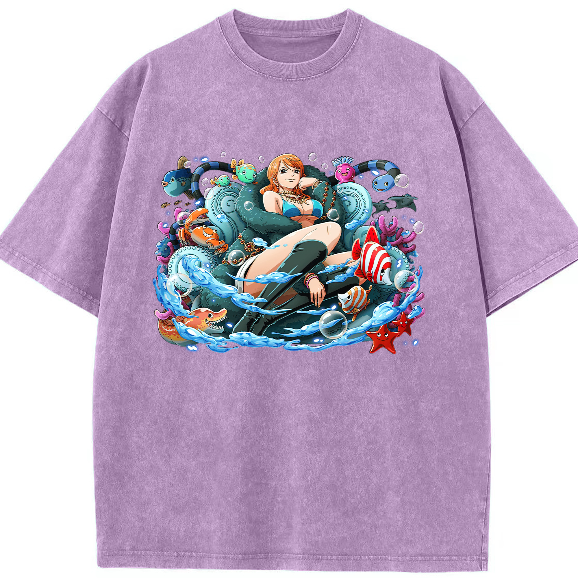 ワンピース ナミ ONE PIECE Nami 綿100% ヴィンテージ風 半袖Tシャツ（フロントプリント）