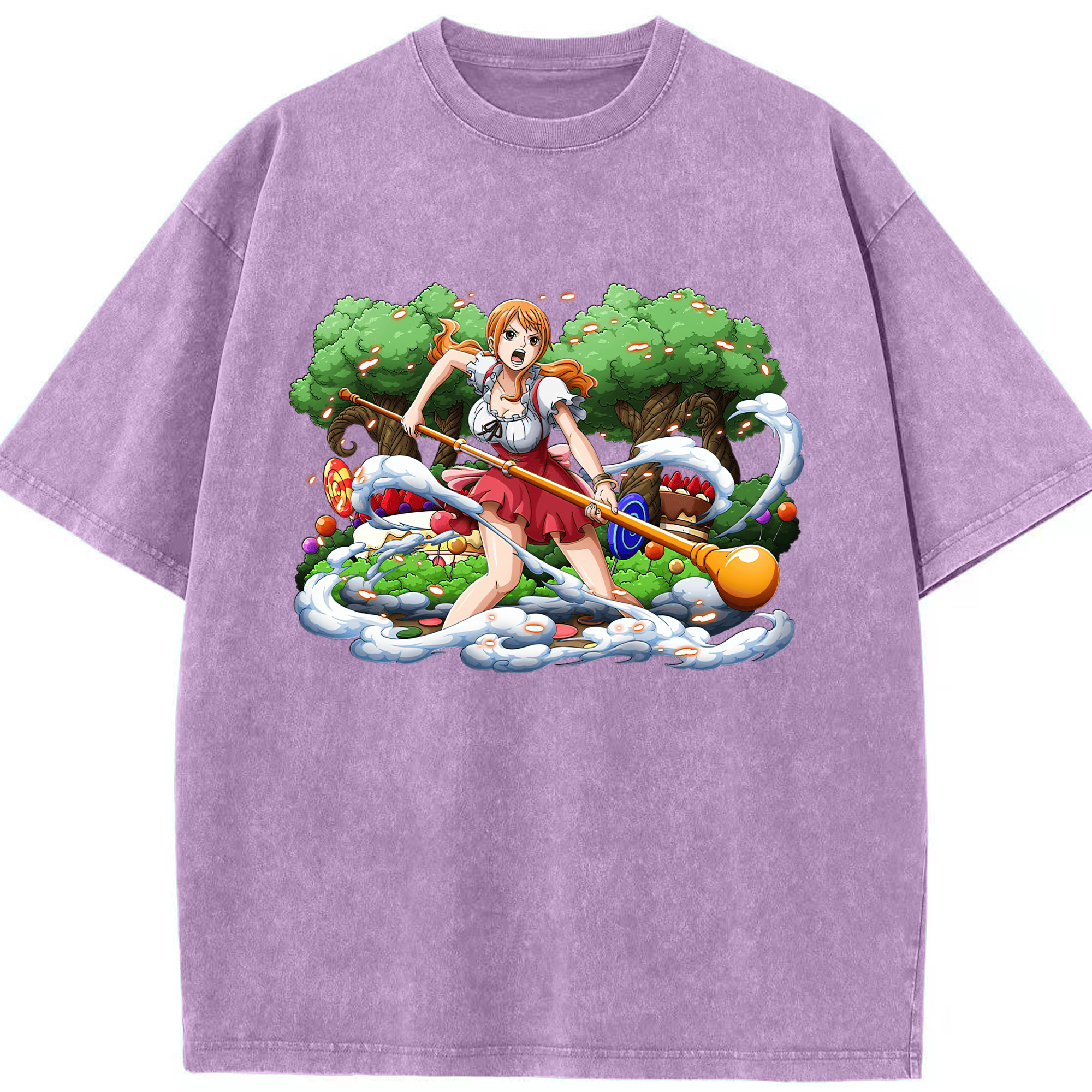 ワンピース ナミ ONE PIECE Nami 綿100% ヴィンテージ風 半袖Tシャツ（フロントプリント）