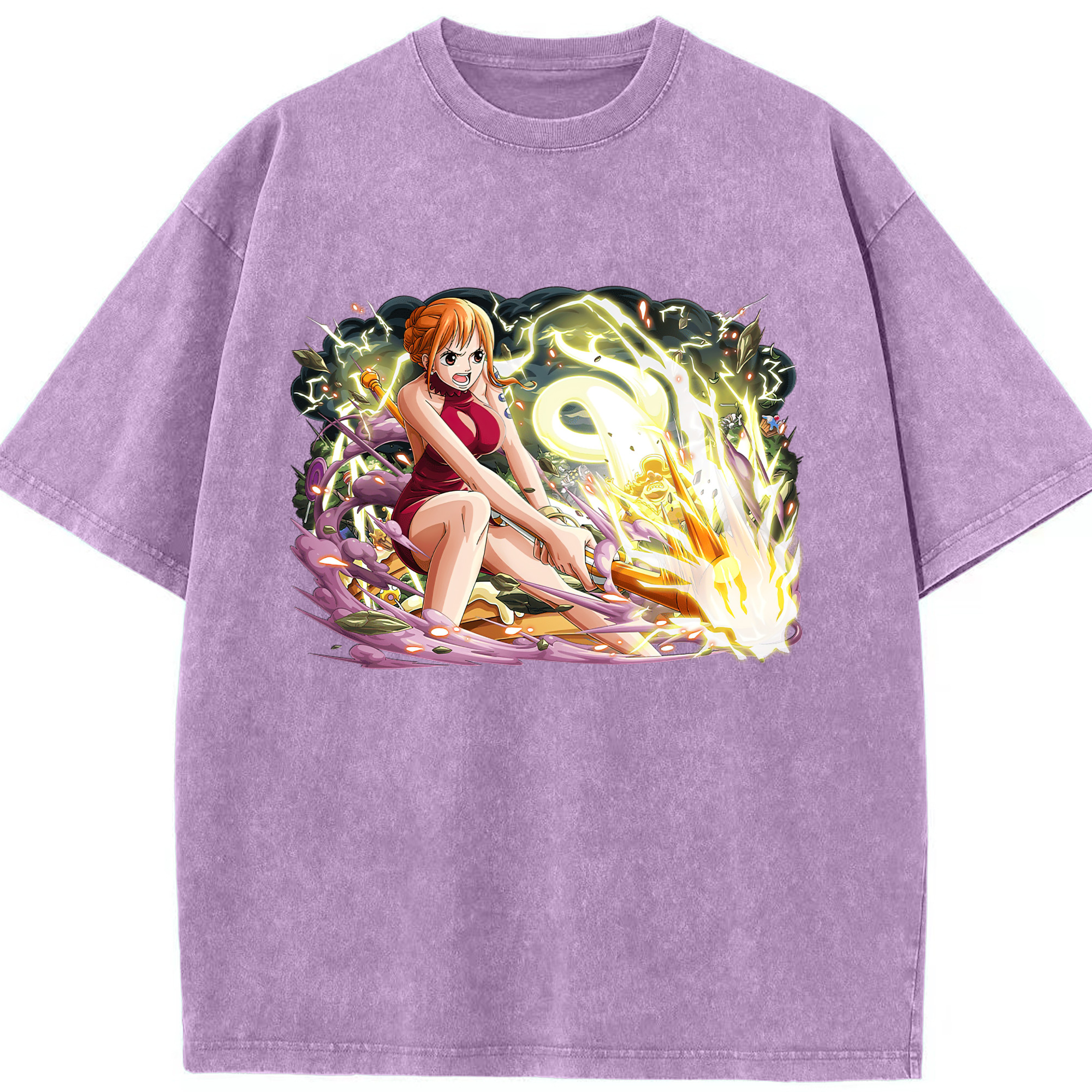 ワンピース ナミ ONE PIECE Nami 綿100% ヴィンテージ風 半袖Tシャツ（フロントプリント）