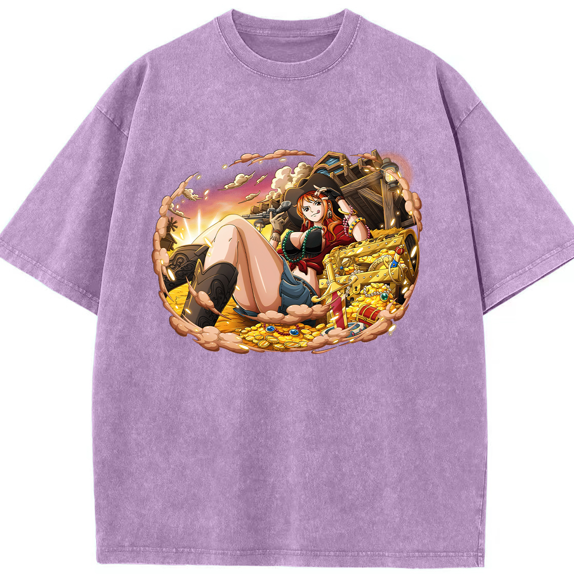 ワンピース ナミ ONE PIECE Nami 綿100% ヴィンテージ風 半袖Tシャツ（フロントプリント）