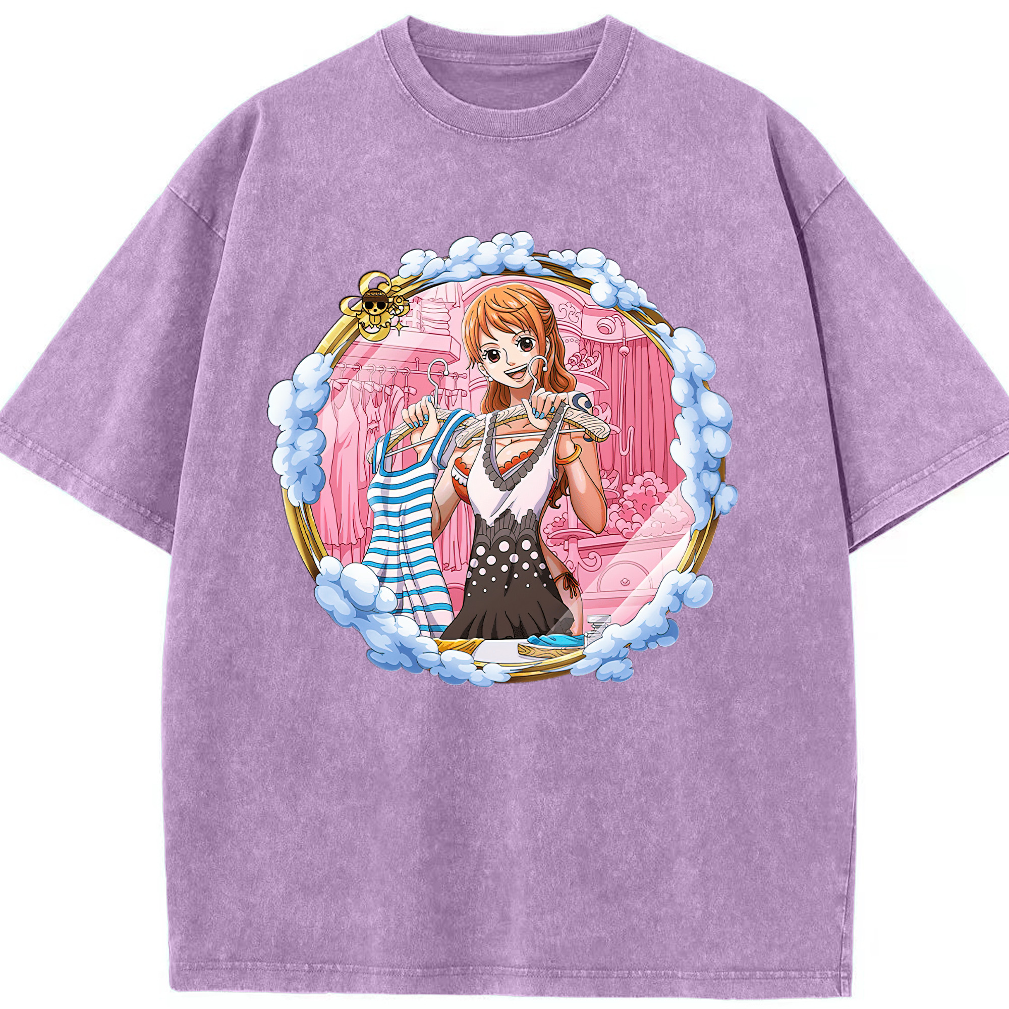 ワンピース ナミ ONE PIECE Nami 綿100% ヴィンテージ風 半袖Tシャツ（フロントプリント）