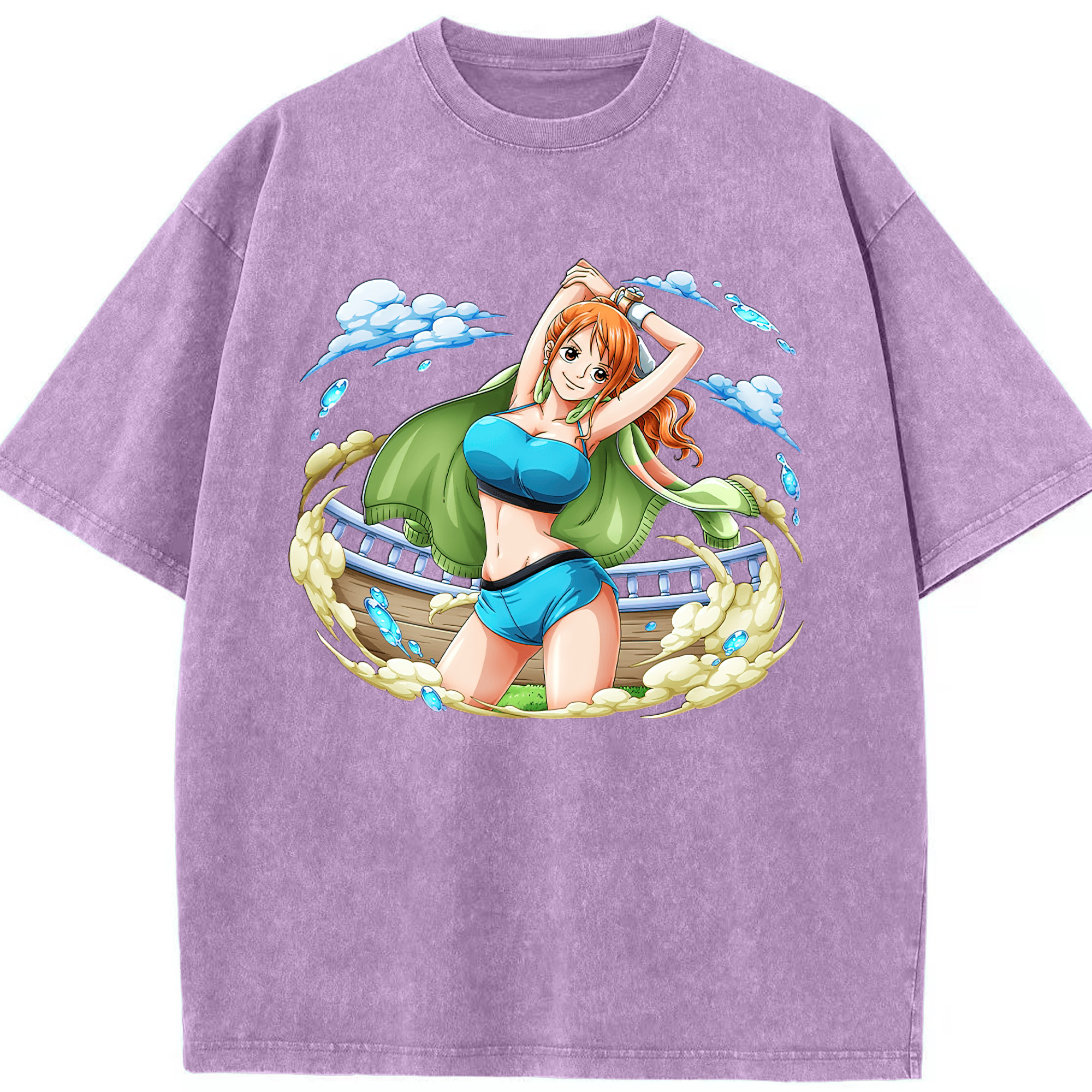 ワンピース ナミ ONE PIECE Nami 綿100% ヴィンテージ風 半袖Tシャツ（フロントプリント）