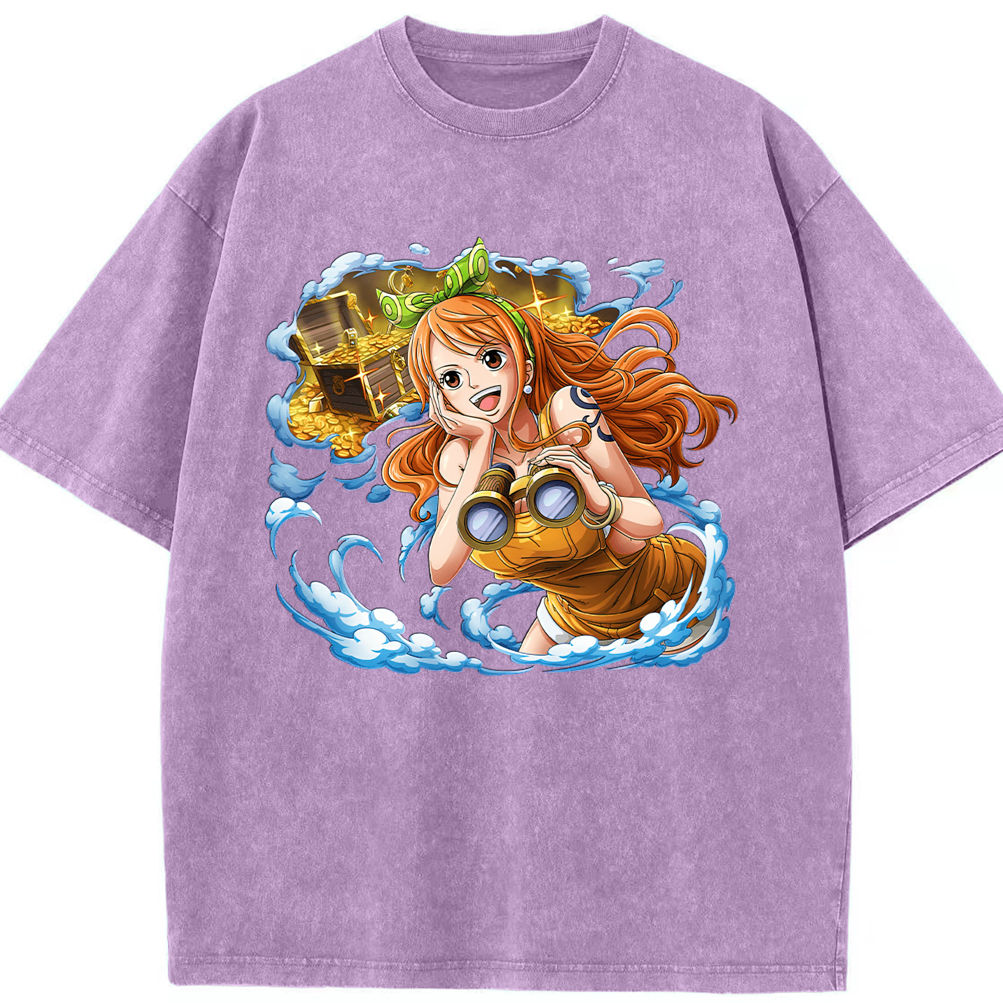 ワンピース ナミ ONE PIECE Nami 綿100% ヴィンテージ風 半袖Tシャツ（フロントプリント）