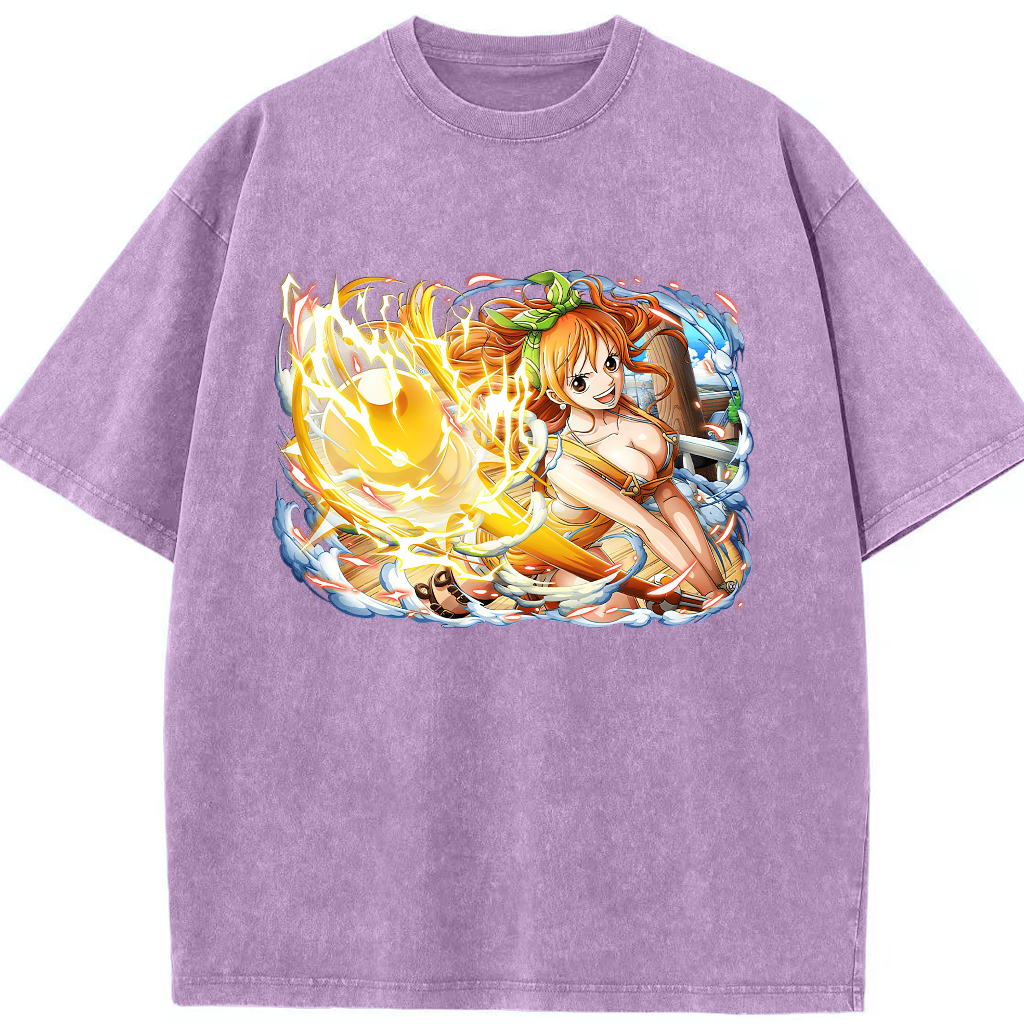 ワンピース ナミ ONE PIECE Nami 綿100% ヴィンテージ風 半袖Tシャツ（フロントプリント）