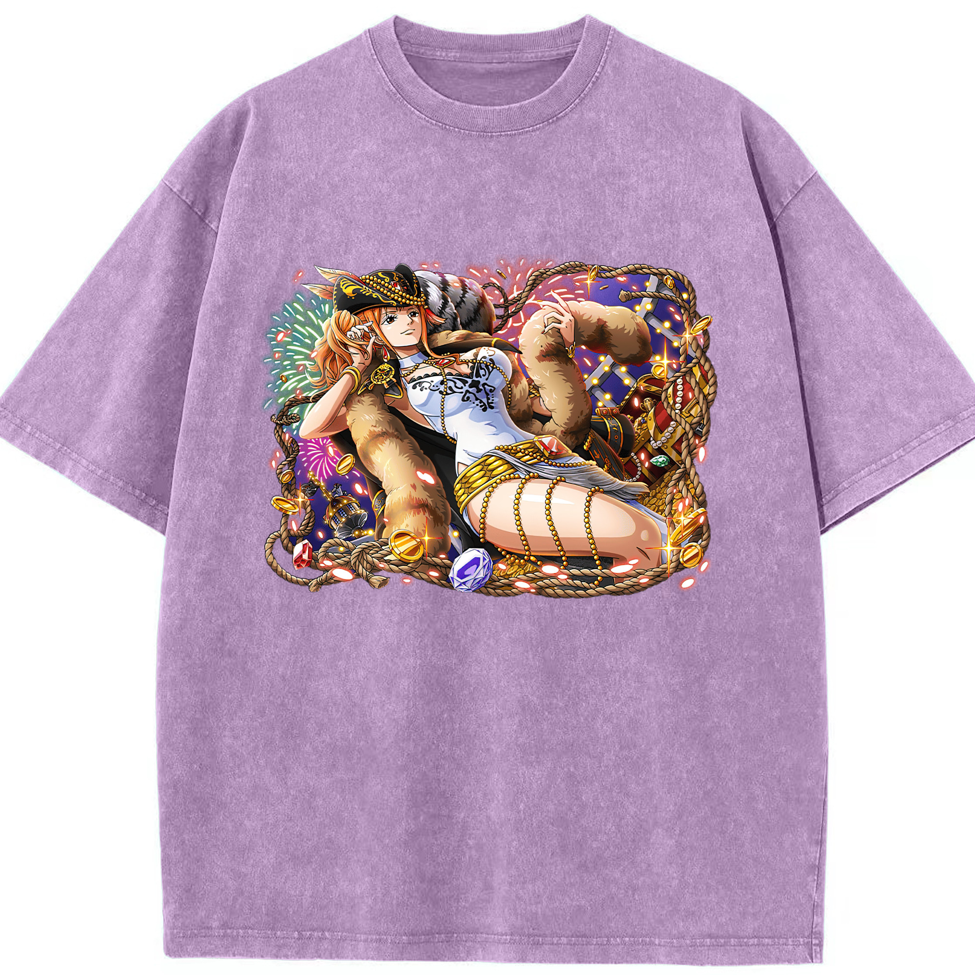 ワンピース ナミ ONE PIECE Nami 綿100% ヴィンテージ風 半袖Tシャツ（フロントプリント）