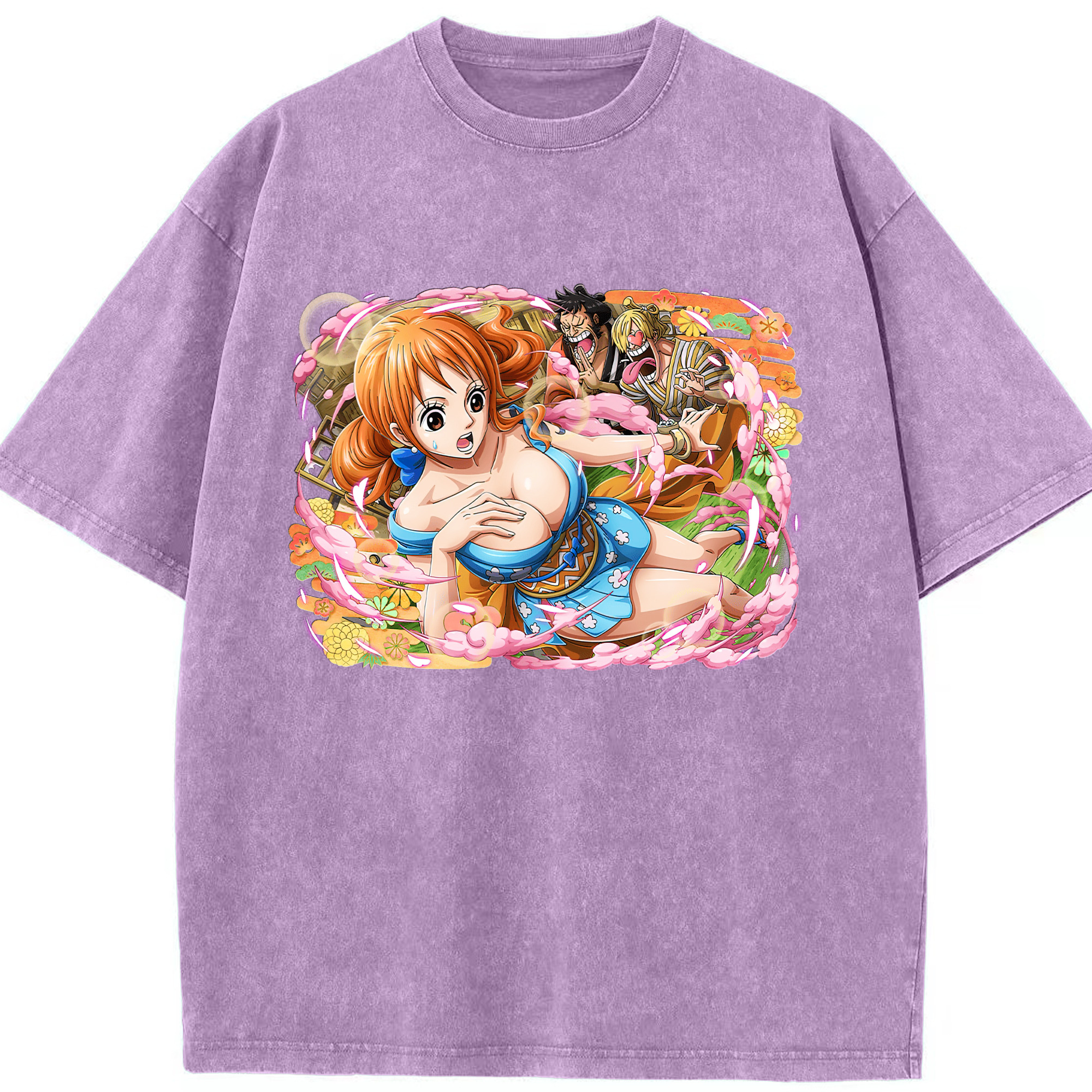ワンピース ナミ ONE PIECE Nami 綿100% ヴィンテージ風 半袖Tシャツ（フロントプリント）