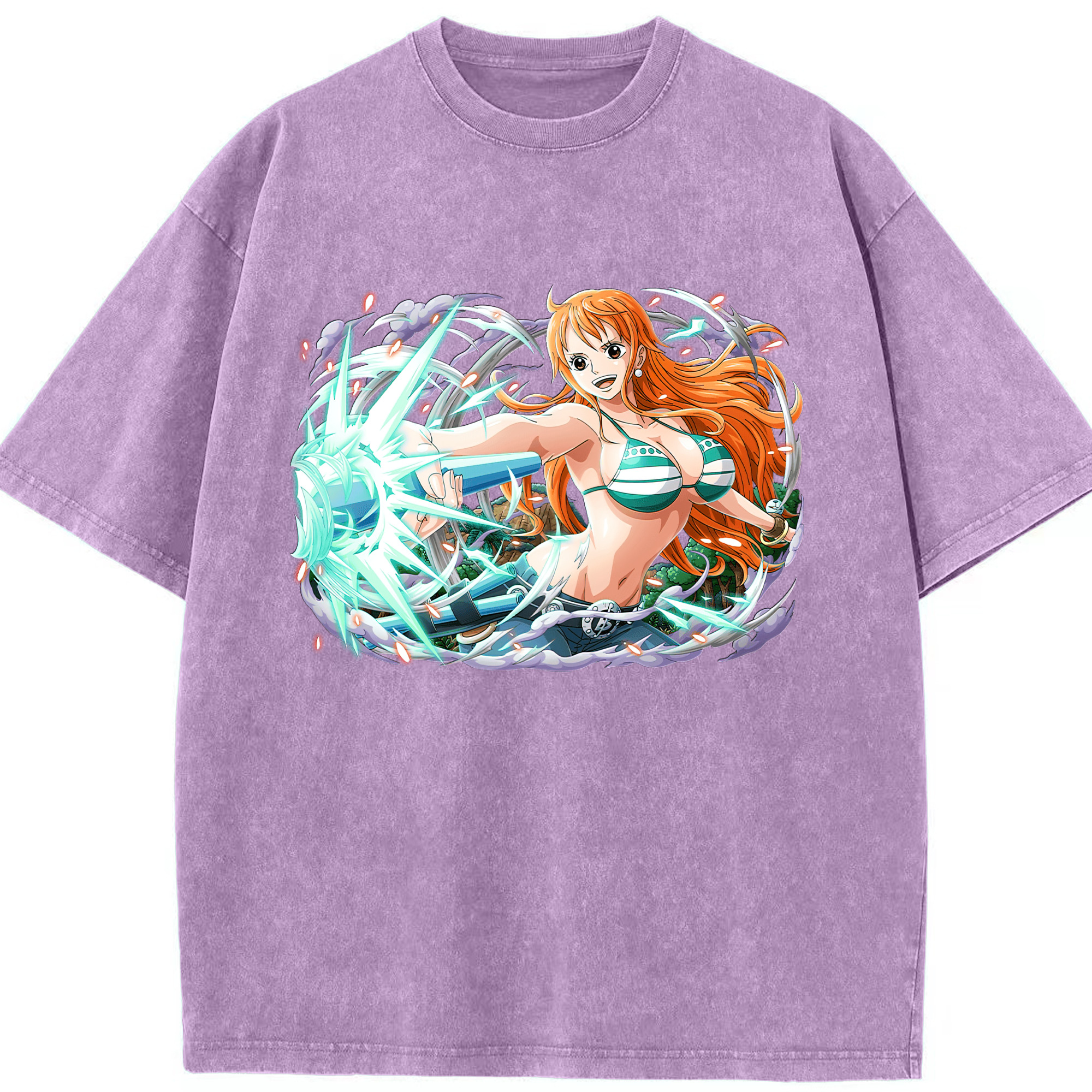 ワンピース ナミ ONE PIECE Nami 綿100% ヴィンテージ風 半袖Tシャツ（フロントプリント）