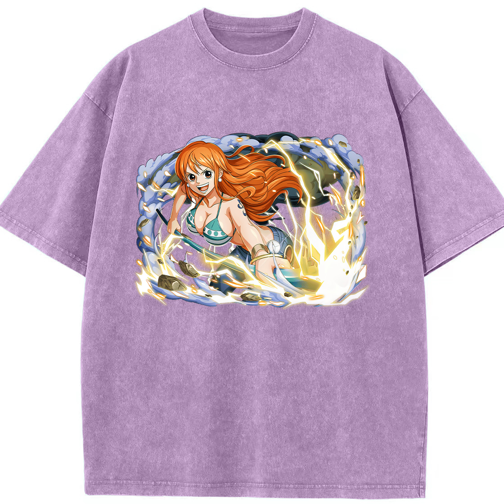 ワンピース ナミ ONE PIECE Nami 綿100% ヴィンテージ風 半袖Tシャツ（フロントプリント）