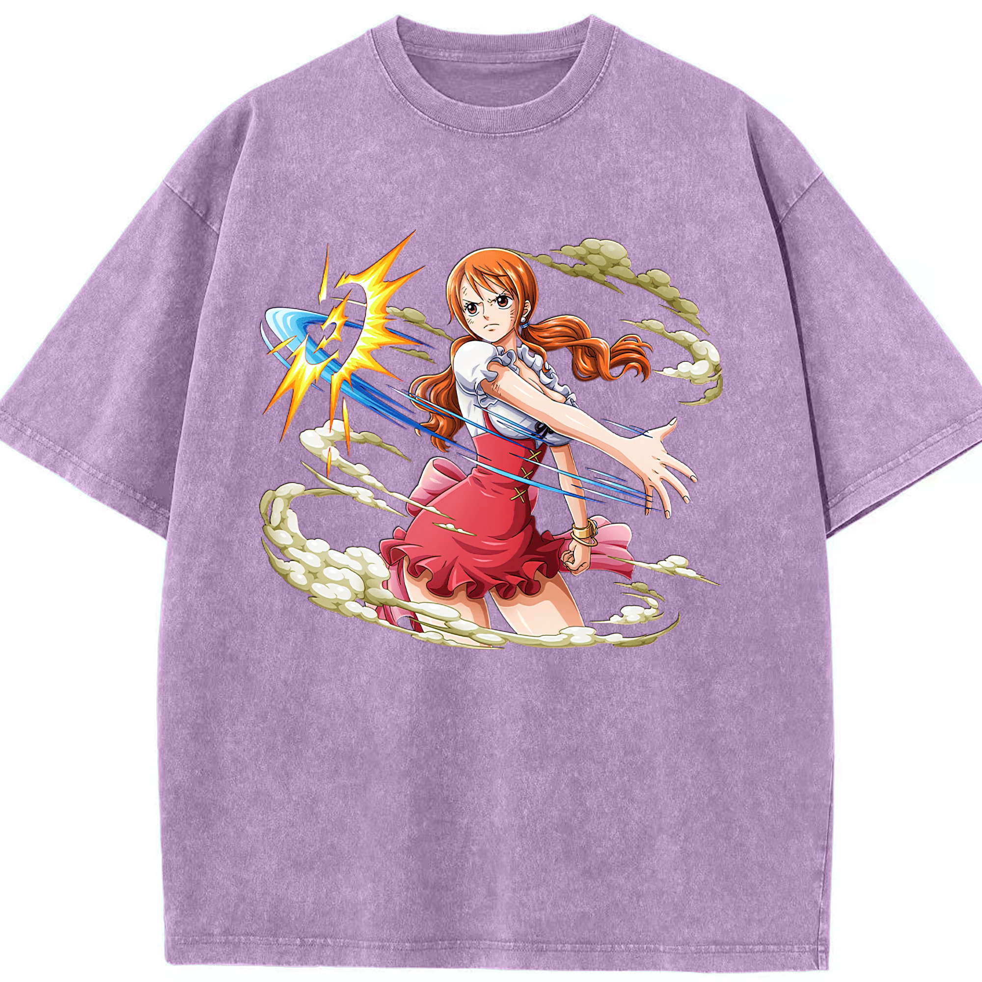 ワンピース ナミ ONE PIECE Nami 綿100% ヴィンテージ風 半袖Tシャツ（フロントプリント）