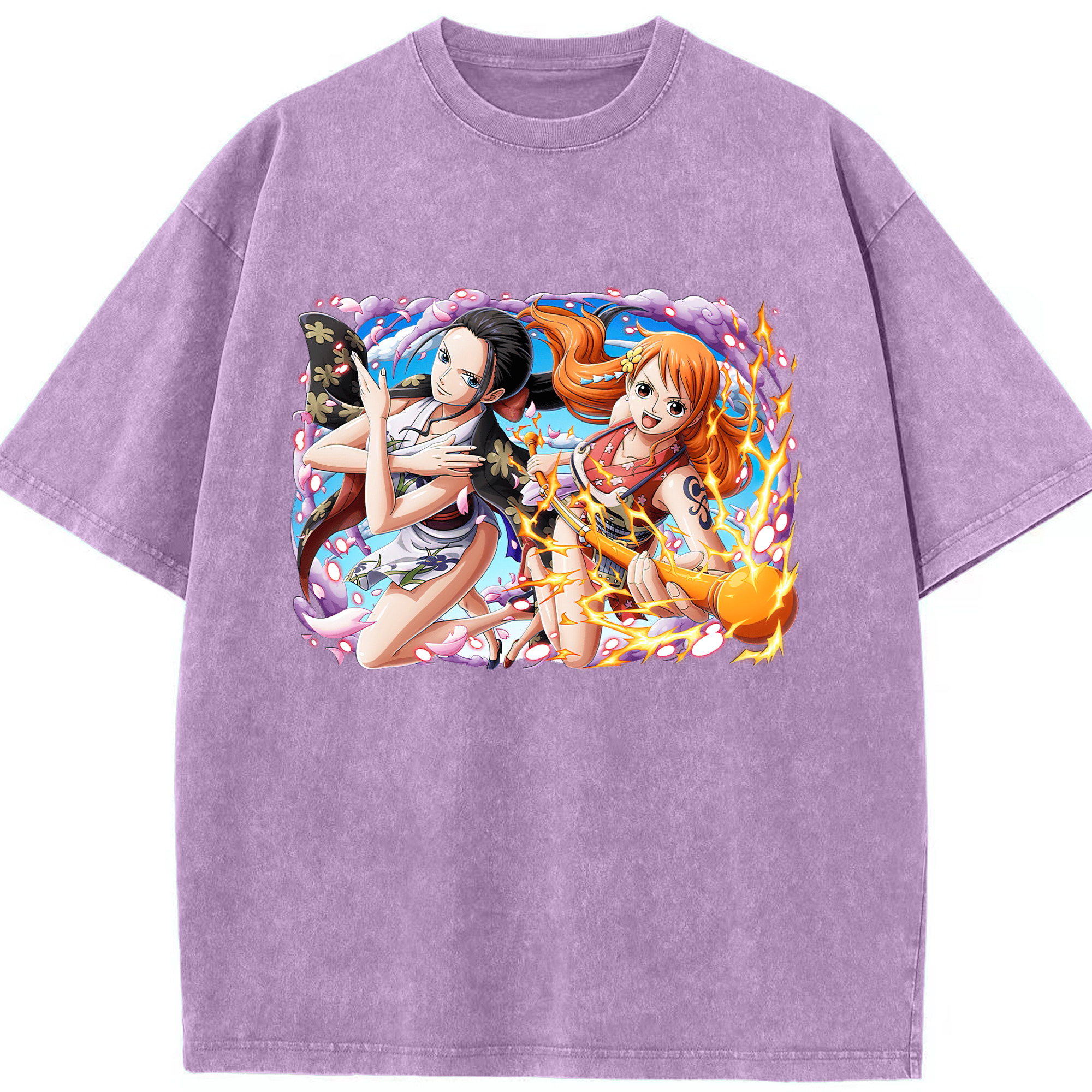ワンピース ナミ ONE PIECE Nami 綿100% ヴィンテージ風 半袖Tシャツ（フロントプリント）