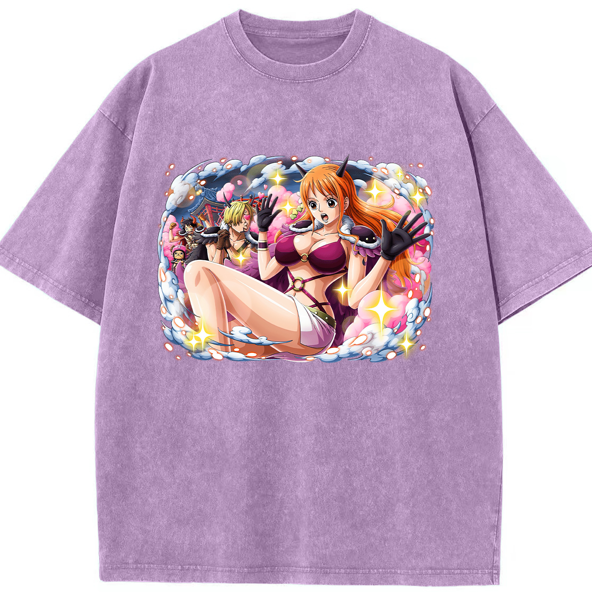 ワンピース ナミ ONE PIECE Nami 綿100% ヴィンテージ風 半袖Tシャツ（フロントプリント）