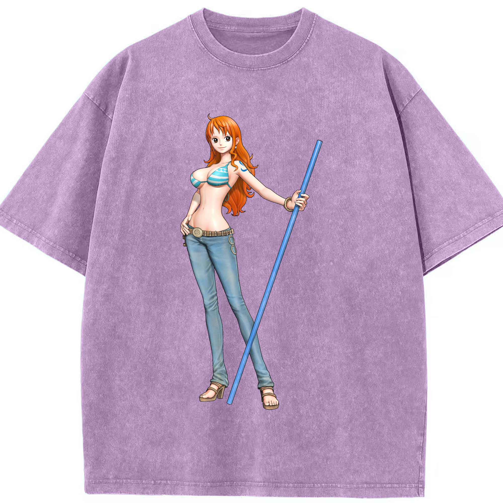 ワンピース ナミ ONE PIECE Nami 綿100% ヴィンテージ風 半袖Tシャツ（フロントプリント）