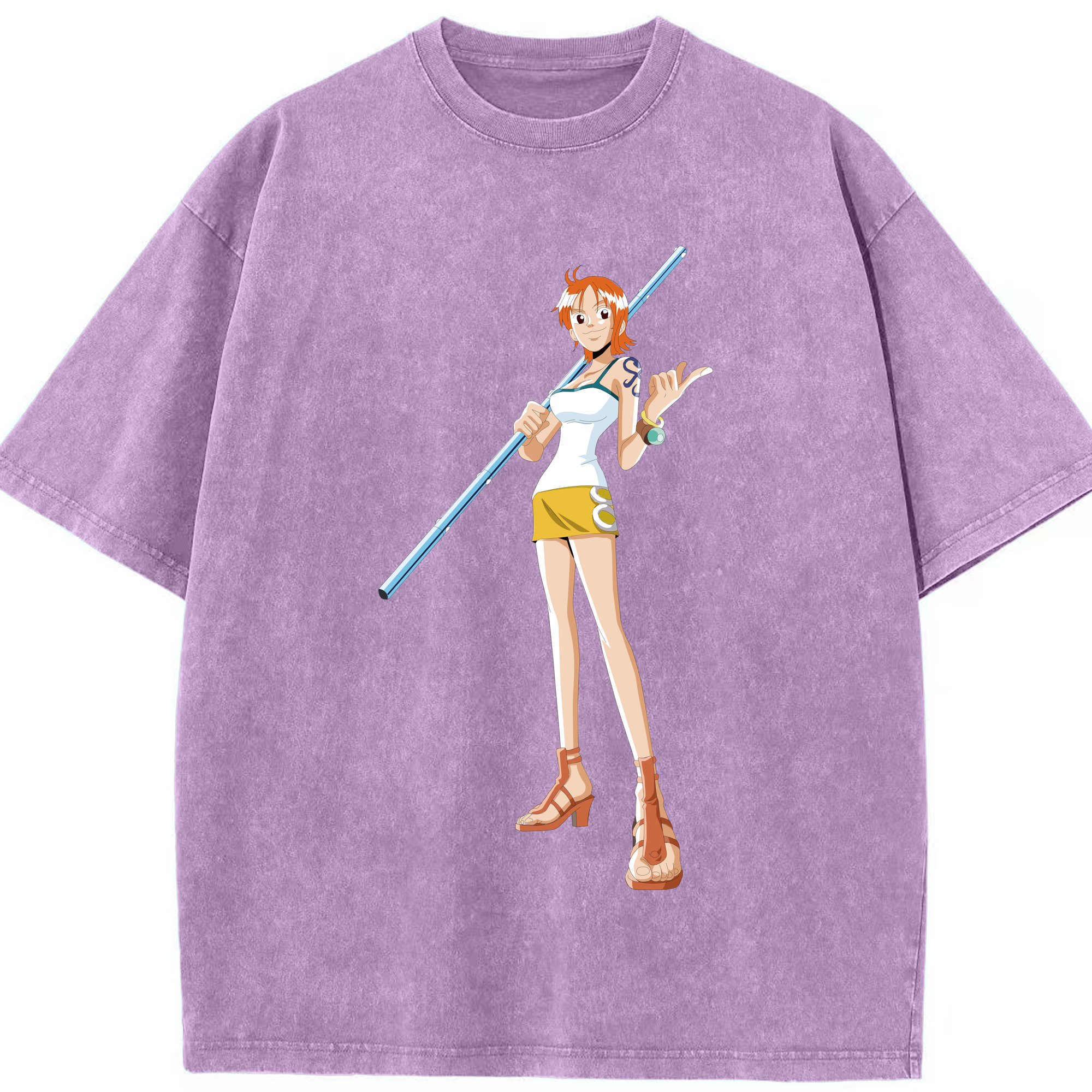 ワンピース ナミ ONE PIECE Nami 綿100% ヴィンテージ風 半袖Tシャツ（フロントプリント）