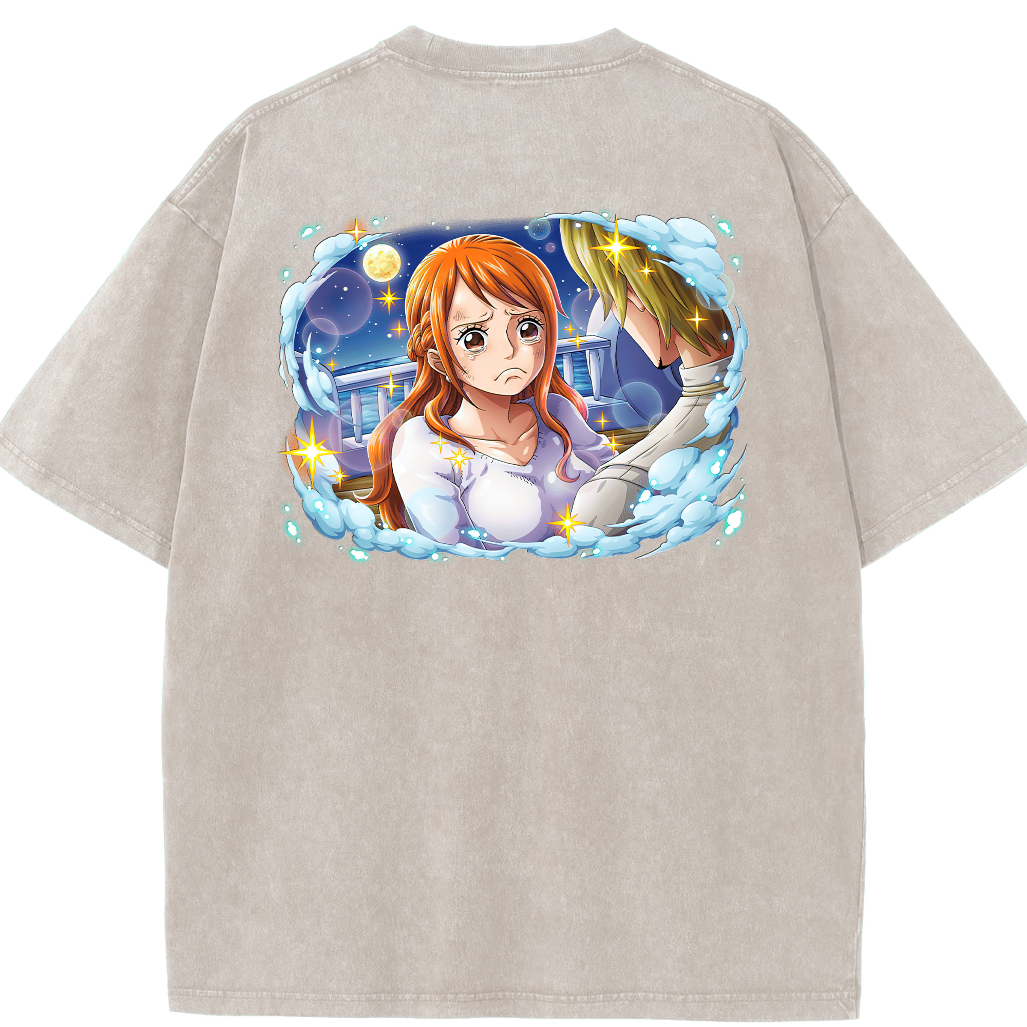 ワンピース ナミ ONE PIECE Nami 綿100% ヴィンテージ風 半袖Tシャツ（背面プリント）