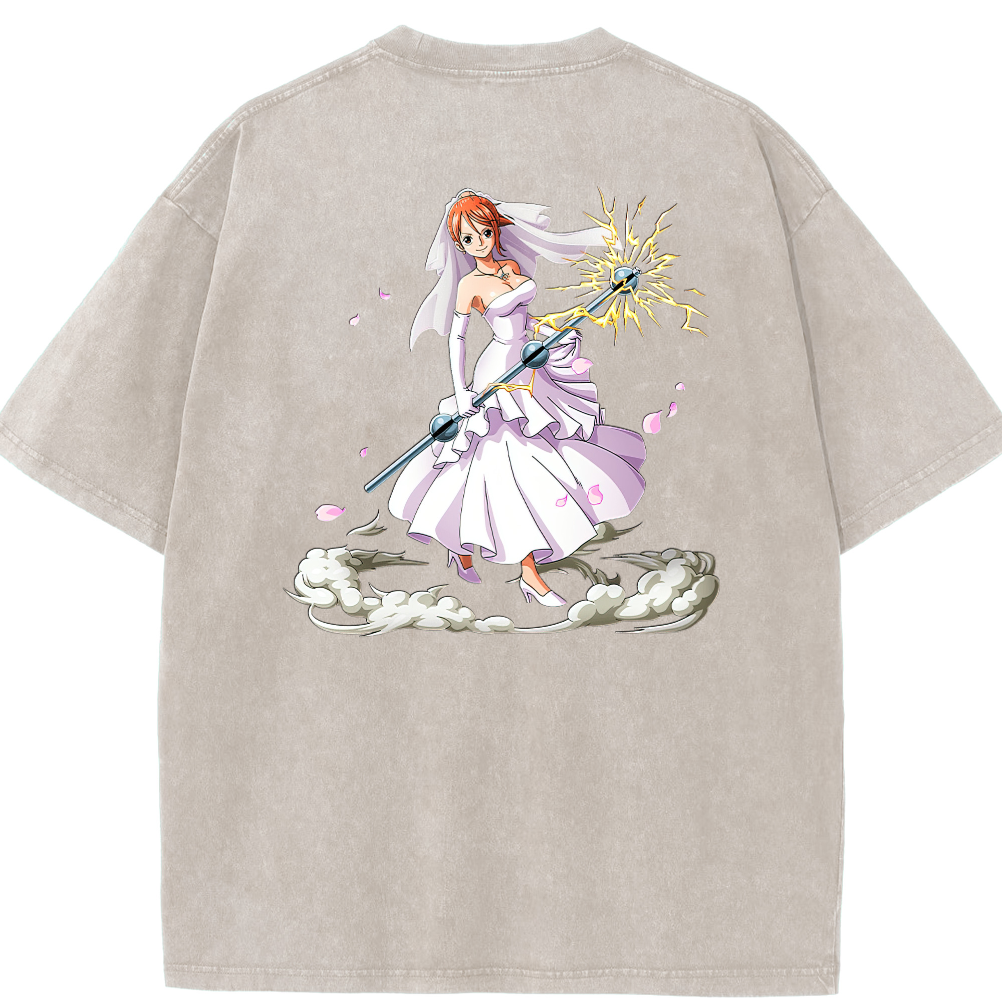 ワンピース ナミ ONE PIECE Nami 綿100% ヴィンテージ風 半袖Tシャツ（背面プリント）