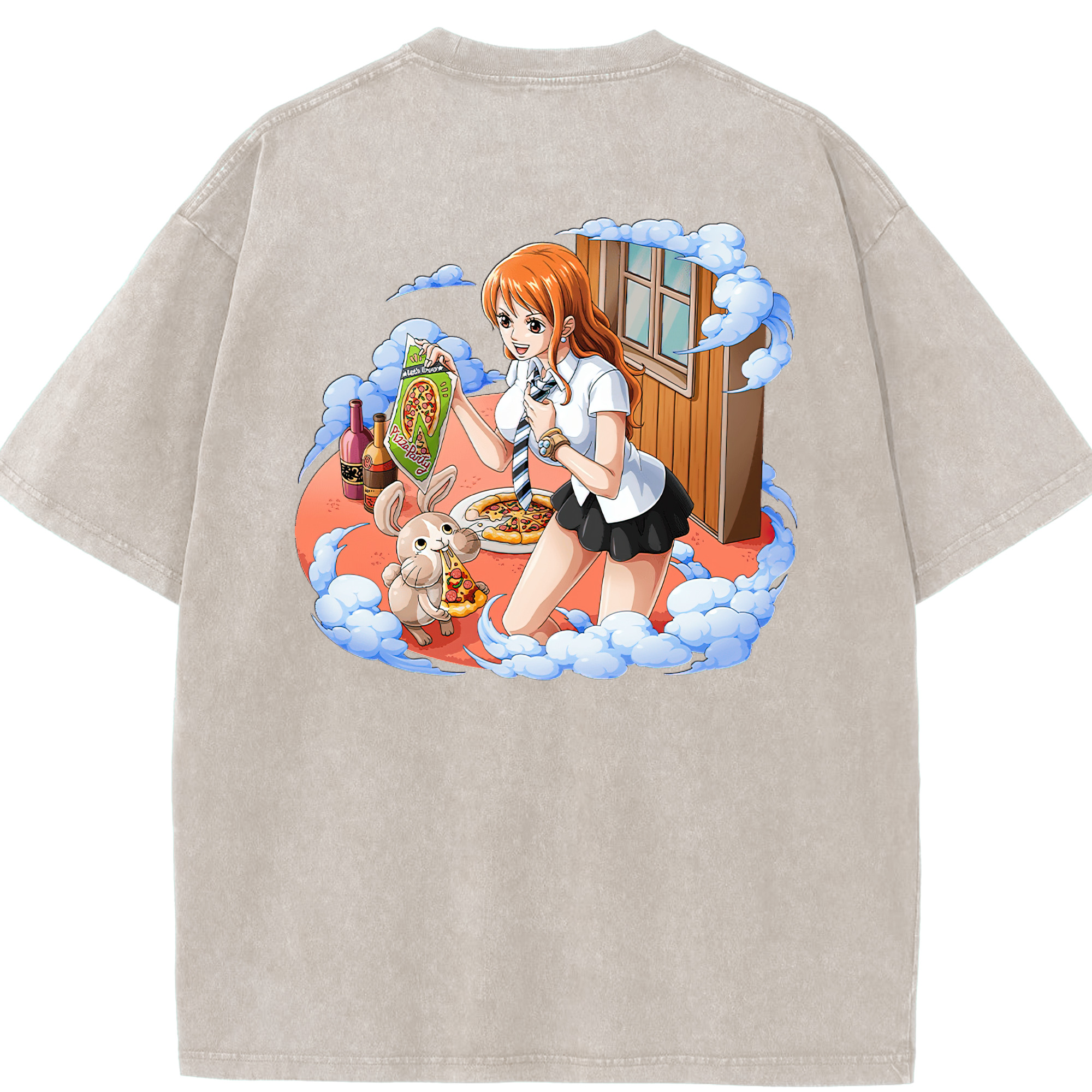 ワンピース ナミ ONE PIECE Nami 綿100% ヴィンテージ風 半袖Tシャツ（背面プリント）