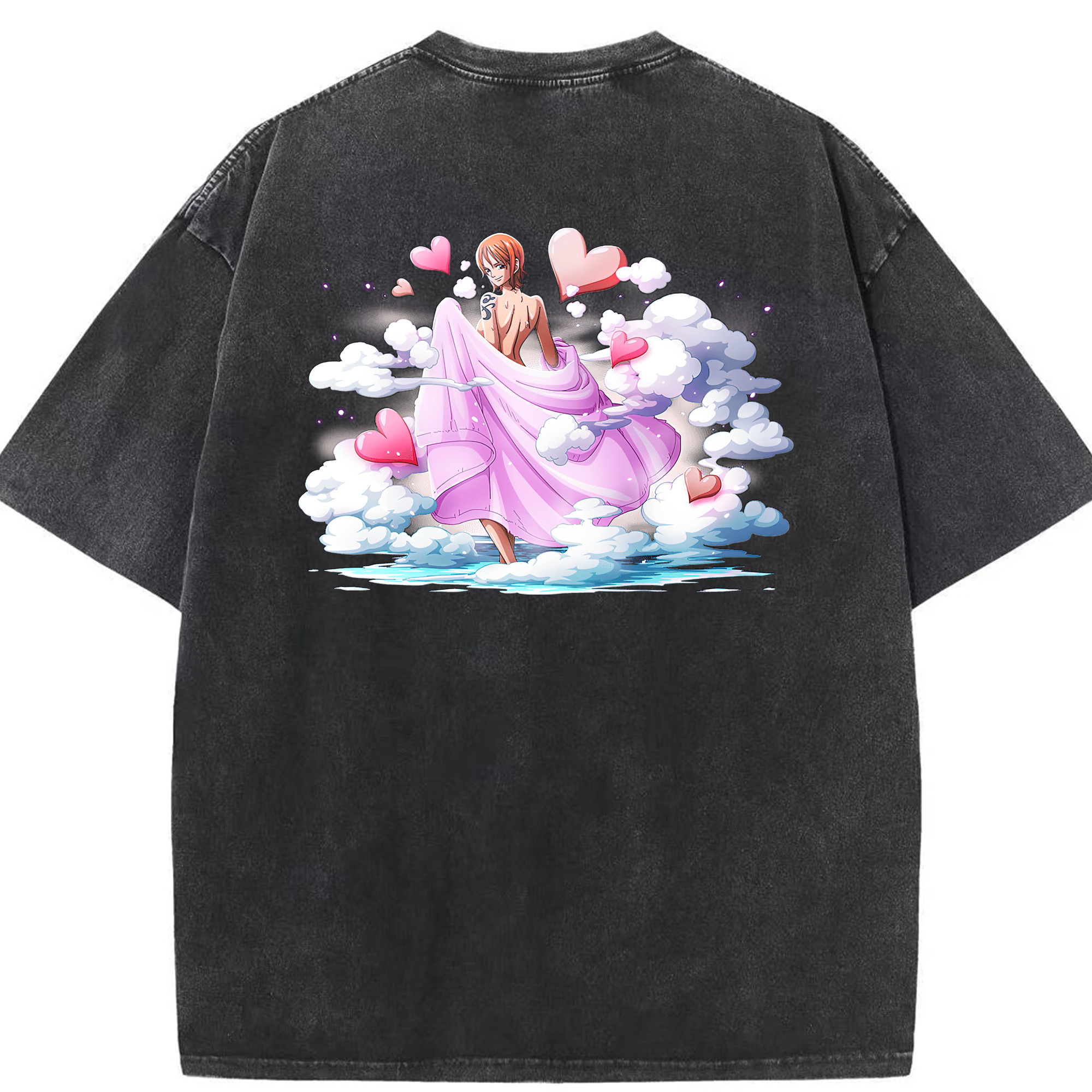 ワンピース ナミ ONE PIECE Nami 綿100% ヴィンテージ風 半袖Tシャツ（背面プリント）
