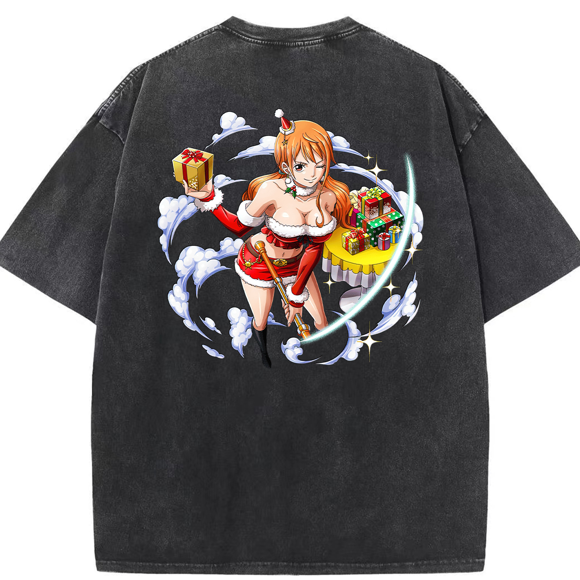 ワンピース ナミ ONE PIECE Nami 綿100% ヴィンテージ風 半袖Tシャツ（背面プリント）