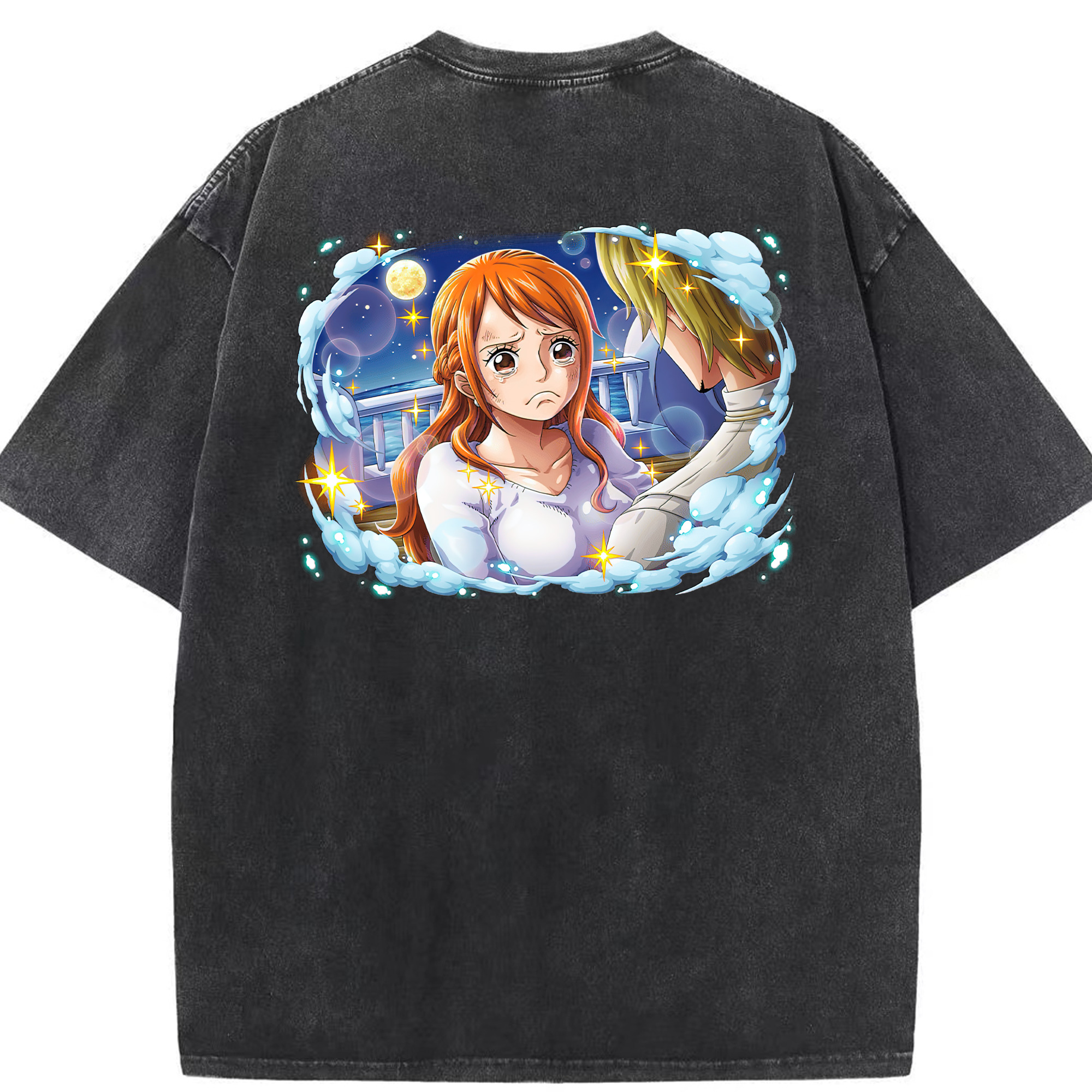 ワンピース ナミ ONE PIECE Nami 綿100% ヴィンテージ風 半袖Tシャツ（背面プリント）
