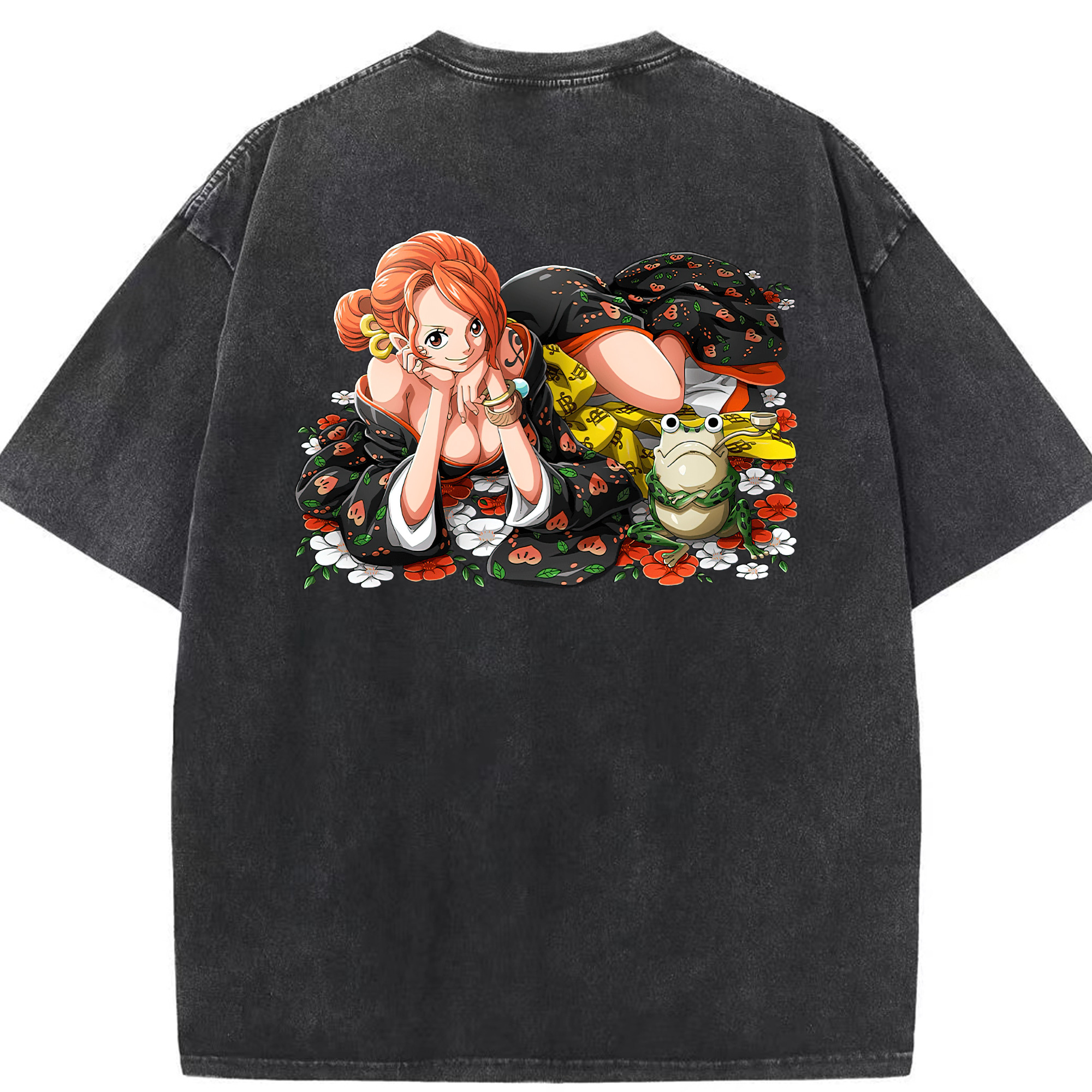 ワンピース ナミ ONE PIECE Nami 綿100% ヴィンテージ風 半袖Tシャツ（背面プリント）