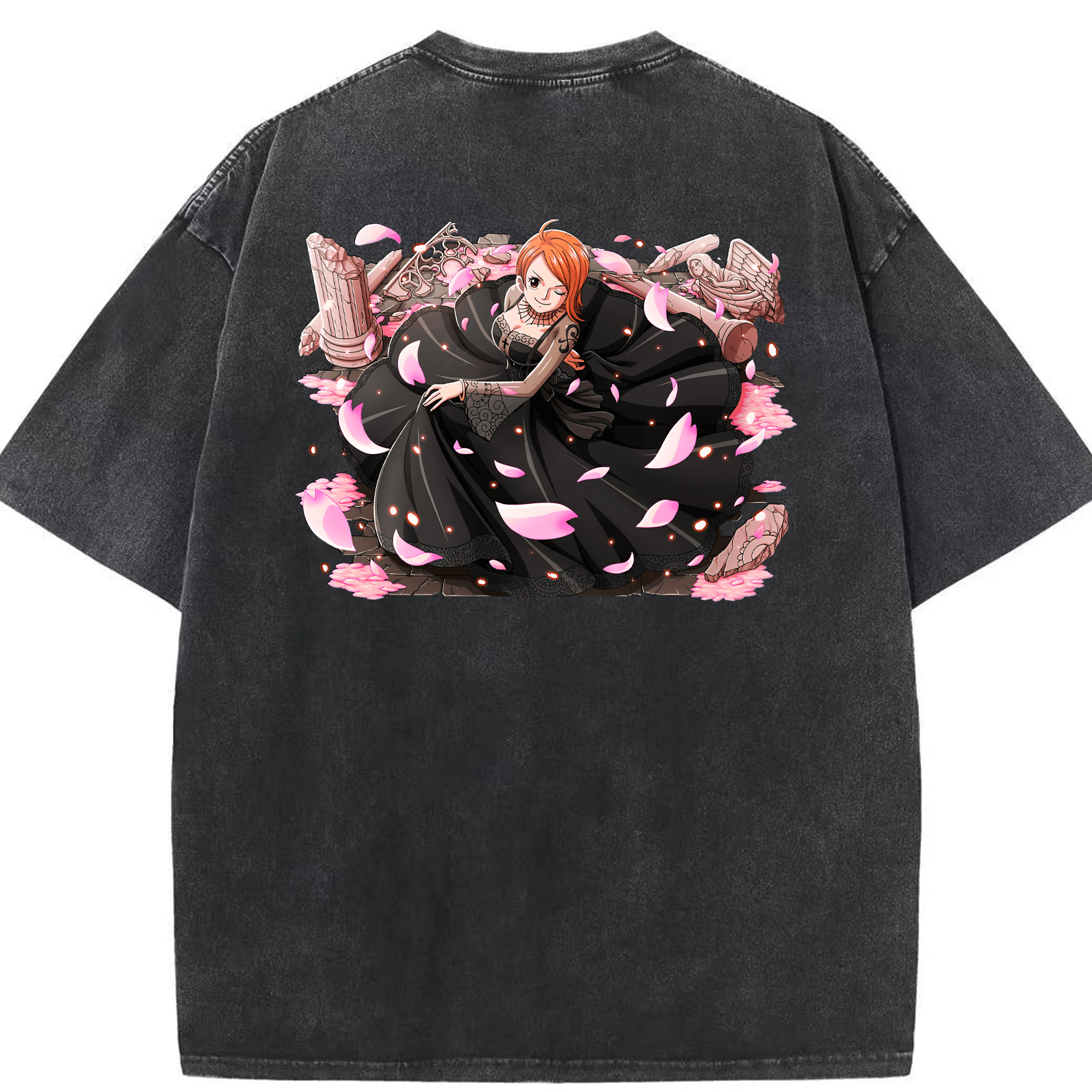ワンピース ナミ ONE PIECE Nami 綿100% ヴィンテージ風 半袖Tシャツ（背面プリント）