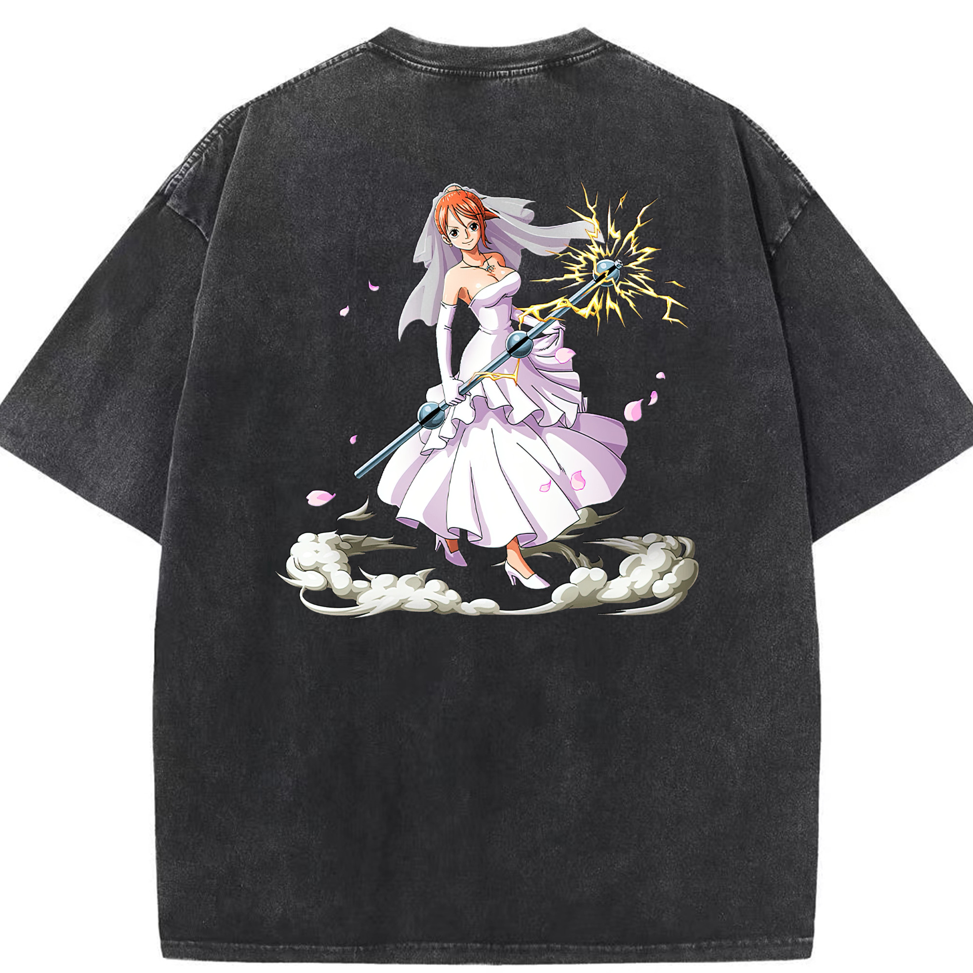 ワンピース ナミ ONE PIECE Nami 綿100% ヴィンテージ風 半袖Tシャツ（背面プリント）