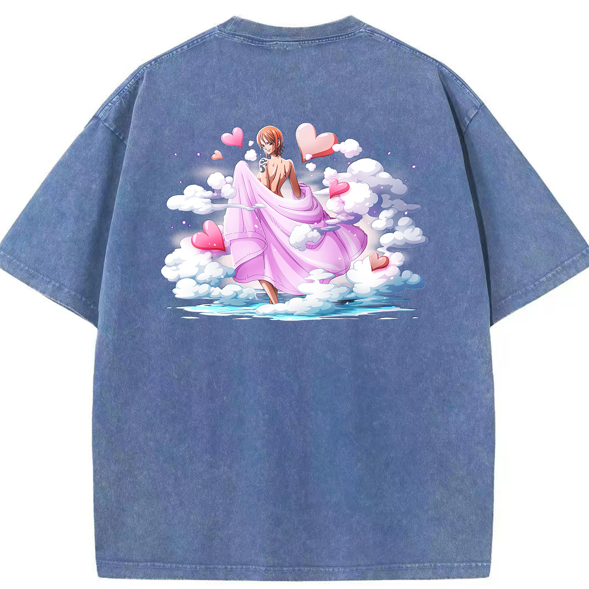 ワンピース ナミ ONE PIECE Nami 綿100% ヴィンテージ風 半袖Tシャツ（背面プリント）