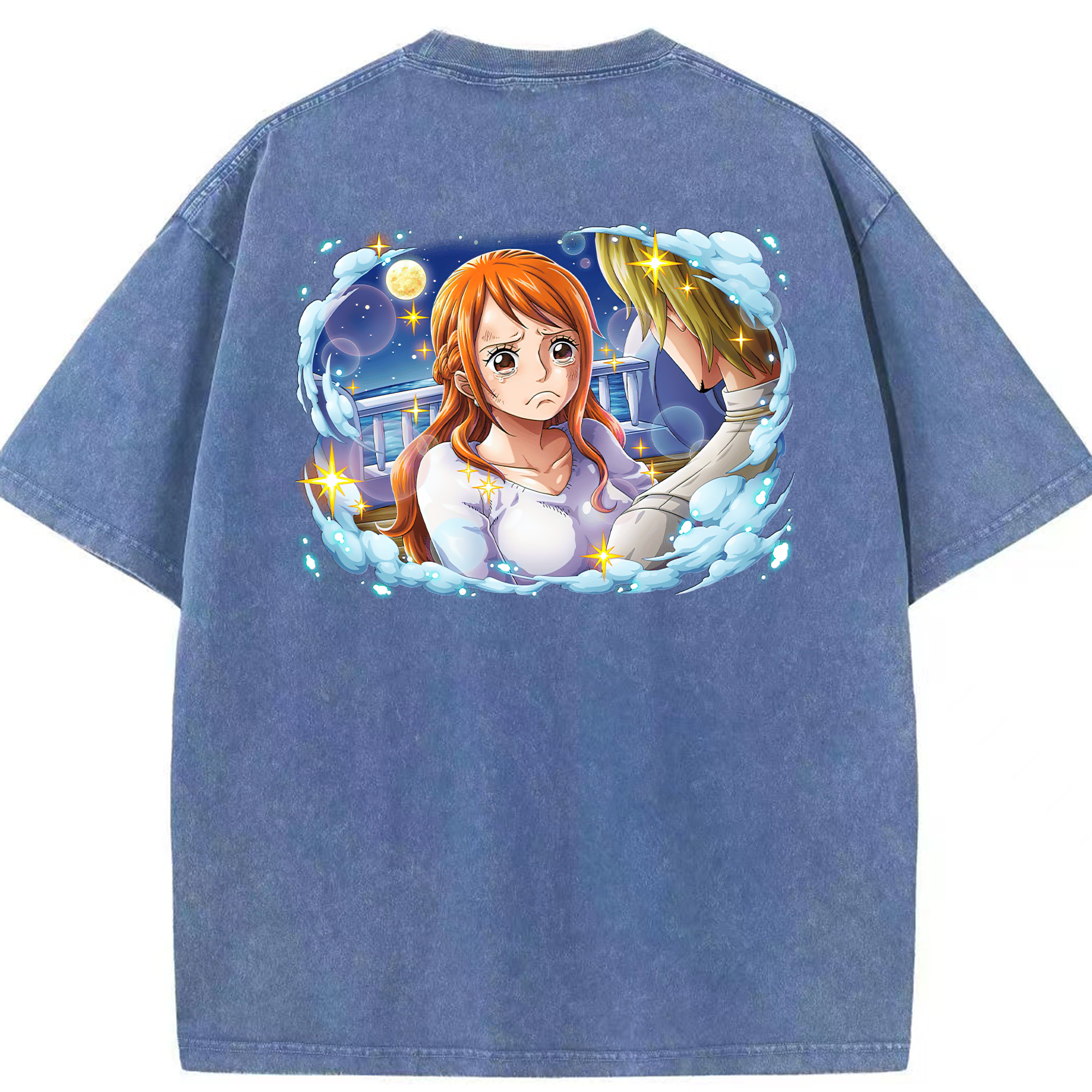ワンピース ナミ ONE PIECE Nami 綿100% ヴィンテージ風 半袖Tシャツ（背面プリント）