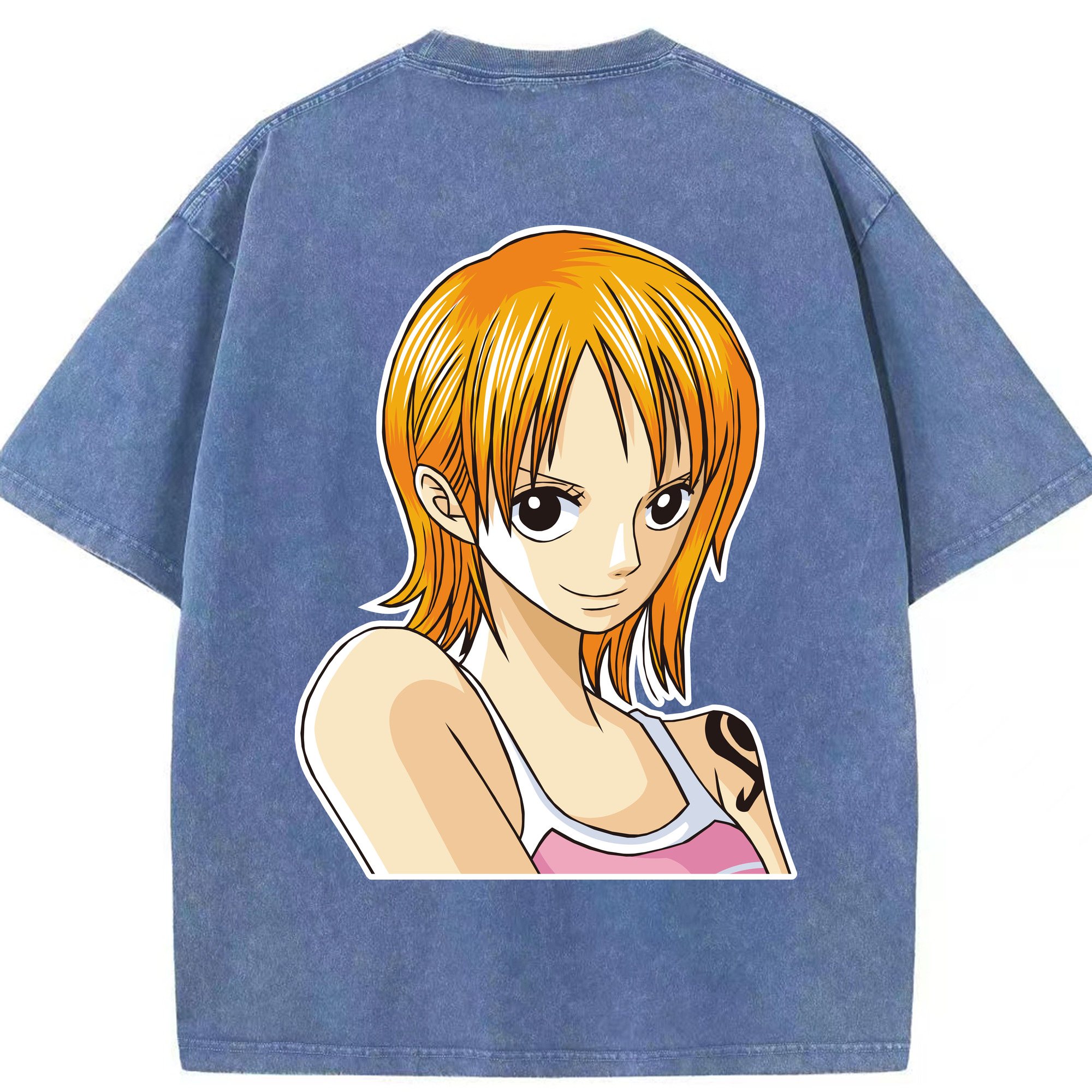 ワンピース ナミ ONE PIECE Nami 綿100% ヴィンテージ風 半袖Tシャツ（背面プリント）