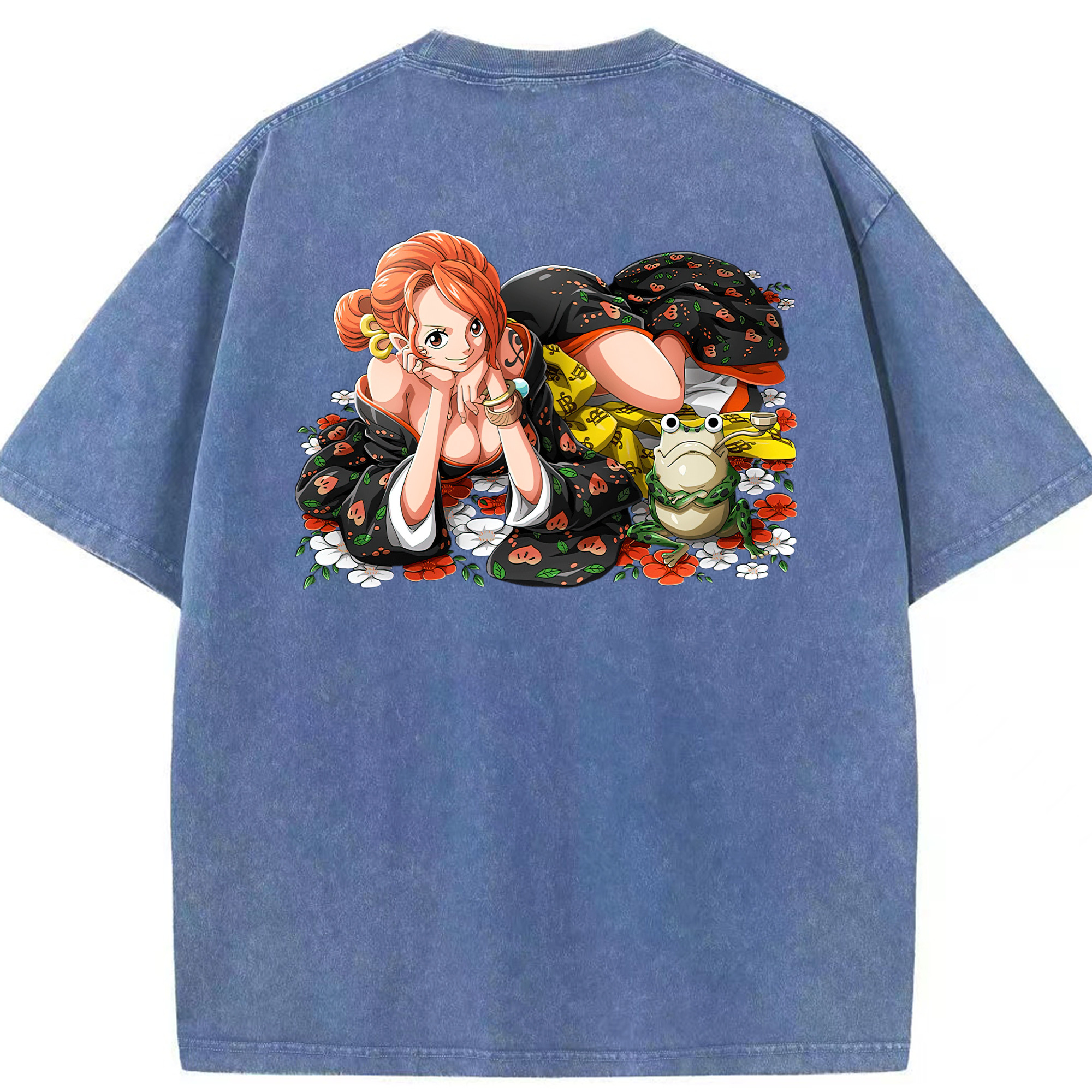 ワンピース ナミ ONE PIECE Nami 綿100% ヴィンテージ風 半袖Tシャツ（背面プリント）