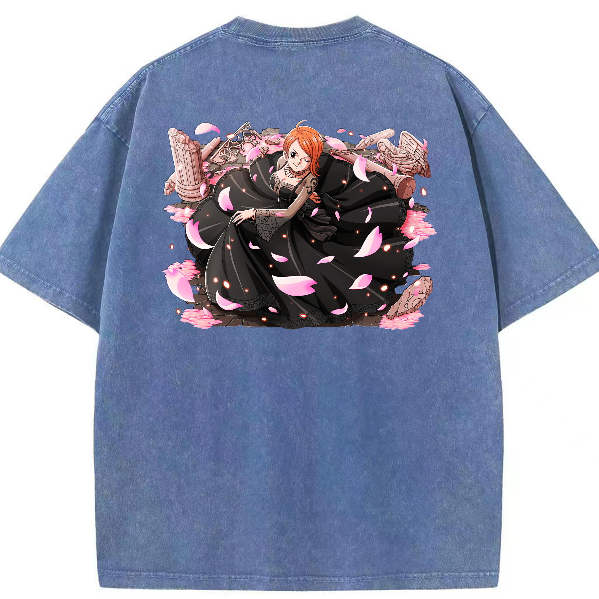 ワンピース ナミ ONE PIECE Nami 綿100% ヴィンテージ風 半袖Tシャツ（背面プリント）