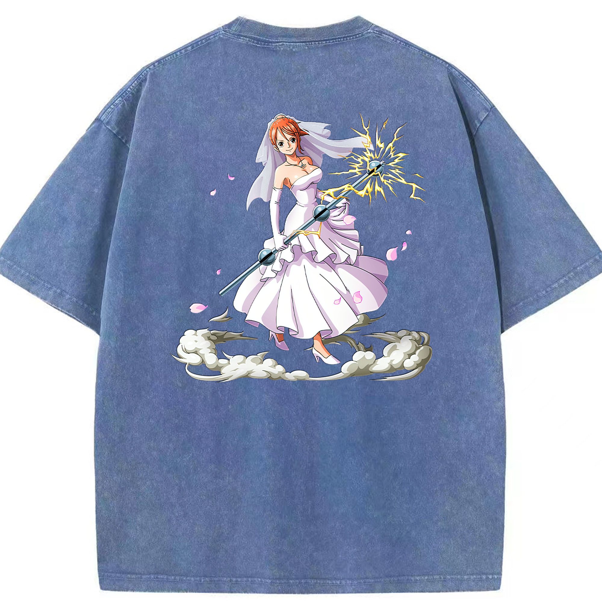 ワンピース ナミ ONE PIECE Nami 綿100% ヴィンテージ風 半袖Tシャツ（背面プリント）