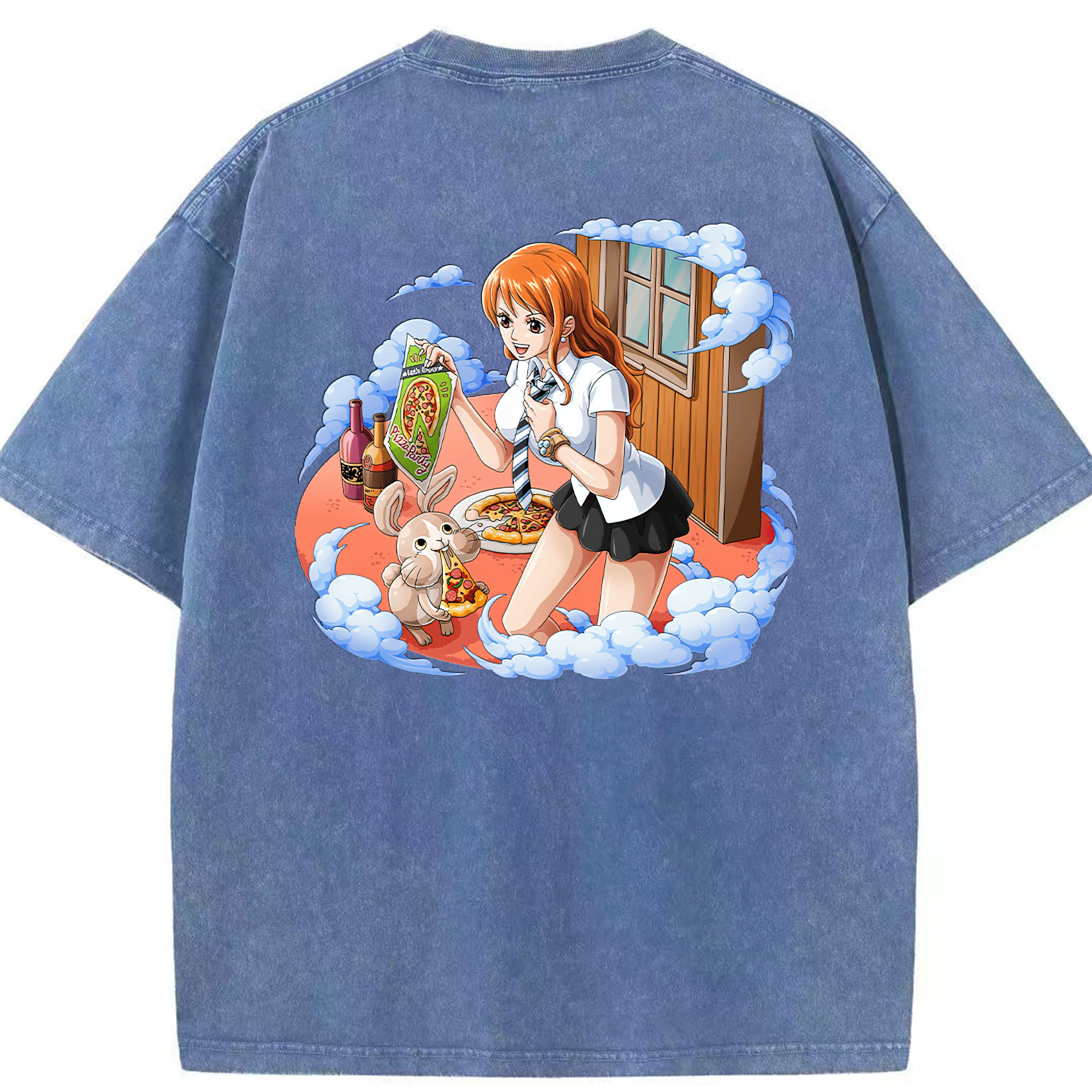 ワンピース ナミ ONE PIECE Nami 綿100% ヴィンテージ風 半袖Tシャツ（背面プリント）