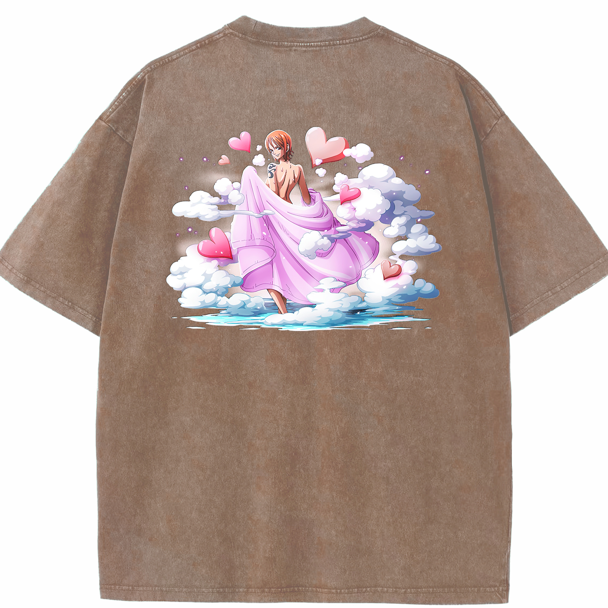 ワンピース ナミ ONE PIECE Nami 綿100% ヴィンテージ風 半袖Tシャツ（背面プリント）