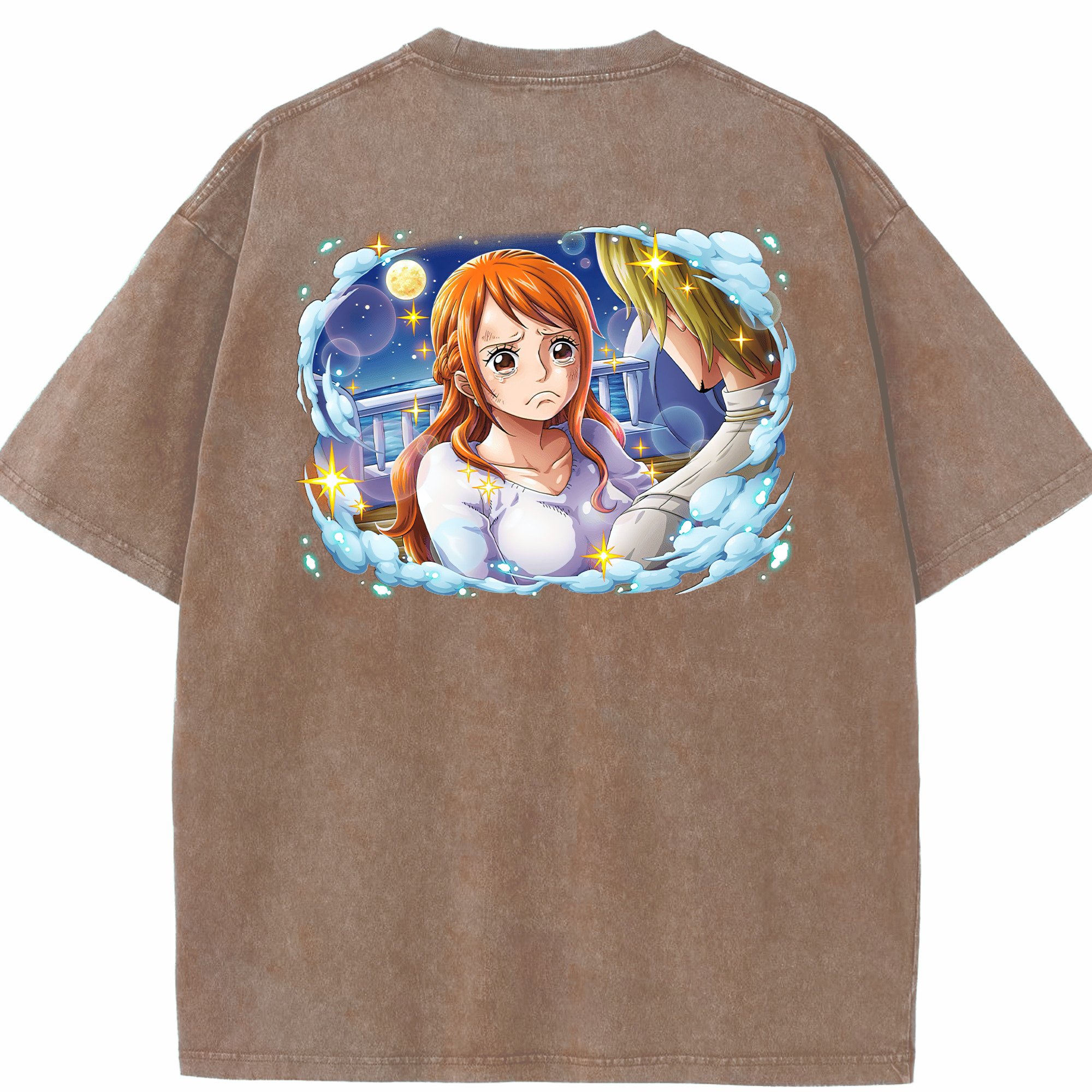 ワンピース ナミ ONE PIECE Nami 綿100% ヴィンテージ風 半袖Tシャツ（背面プリント）