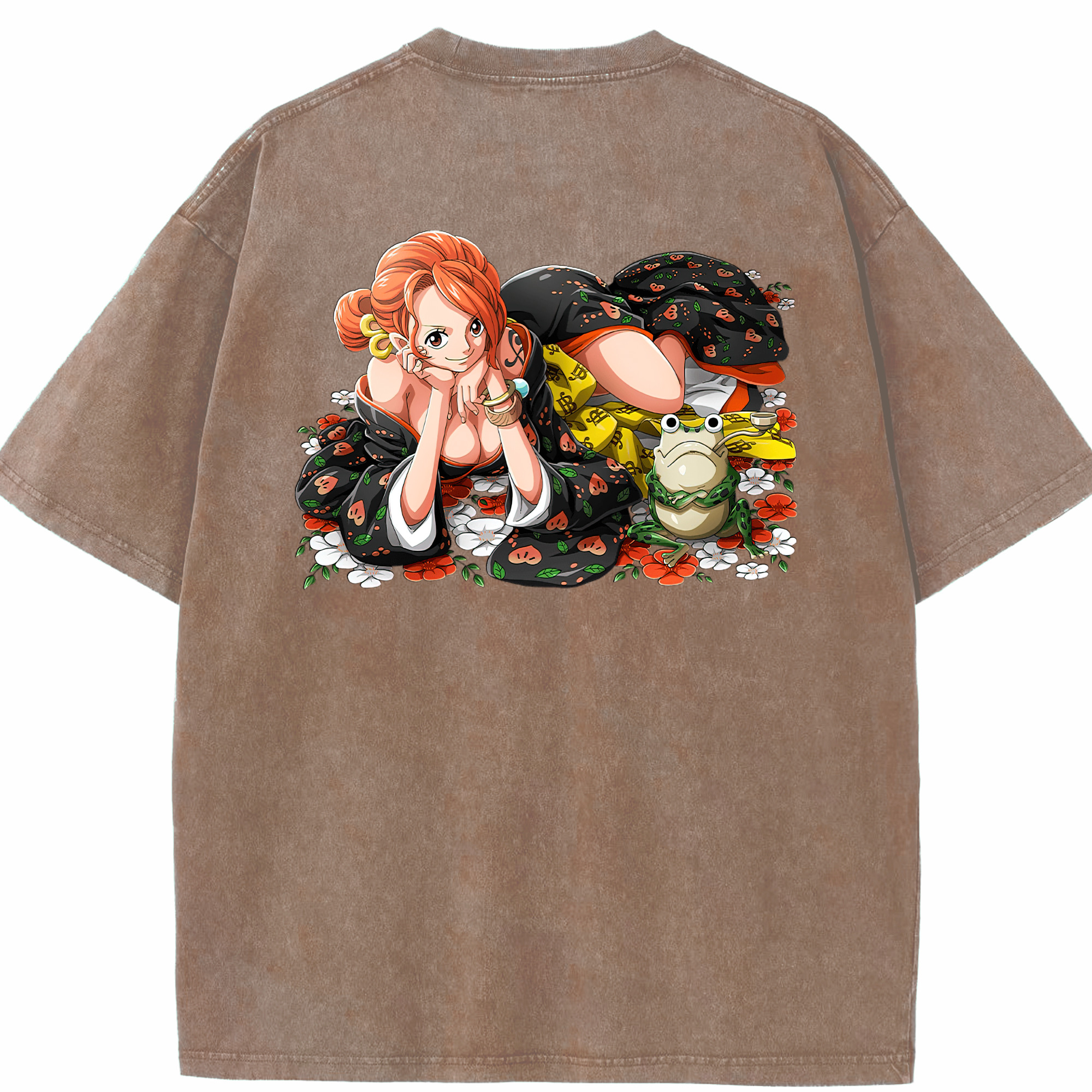 ワンピース ナミ ONE PIECE Nami 綿100% ヴィンテージ風 半袖Tシャツ（背面プリント）