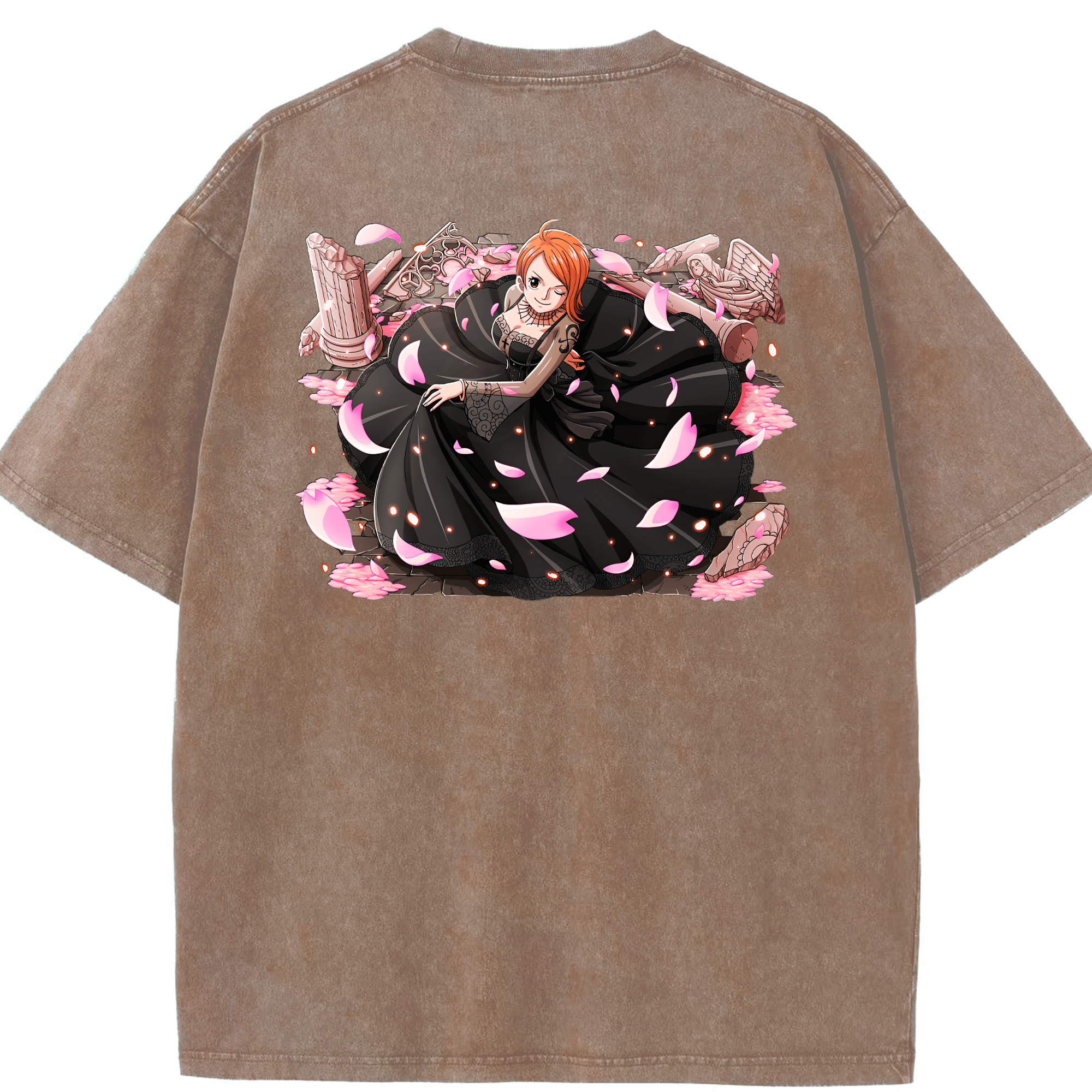 ワンピース ナミ ONE PIECE Nami 綿100% ヴィンテージ風 半袖Tシャツ（背面プリント）
