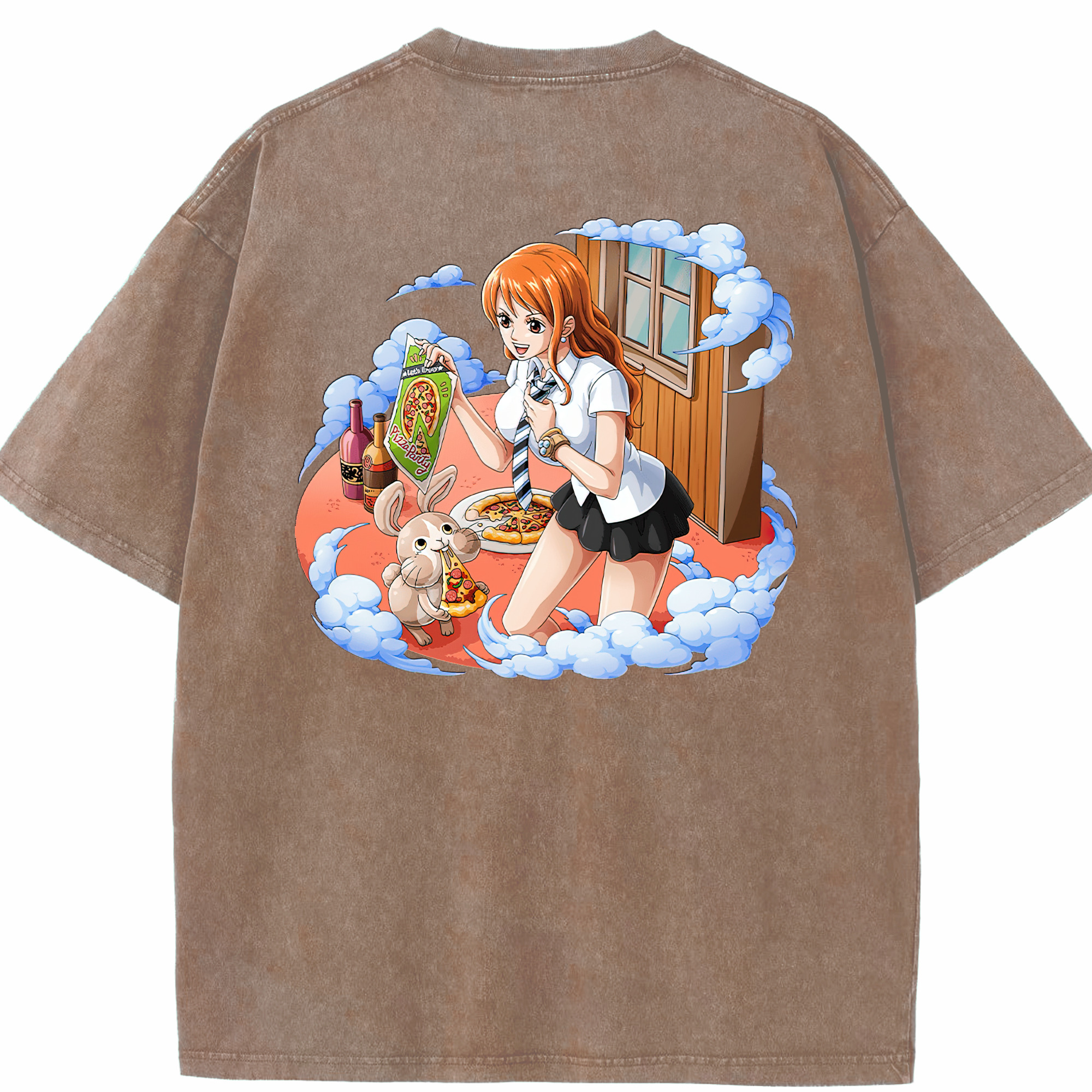 ワンピース ナミ ONE PIECE Nami 綿100% ヴィンテージ風 半袖Tシャツ（背面プリント）