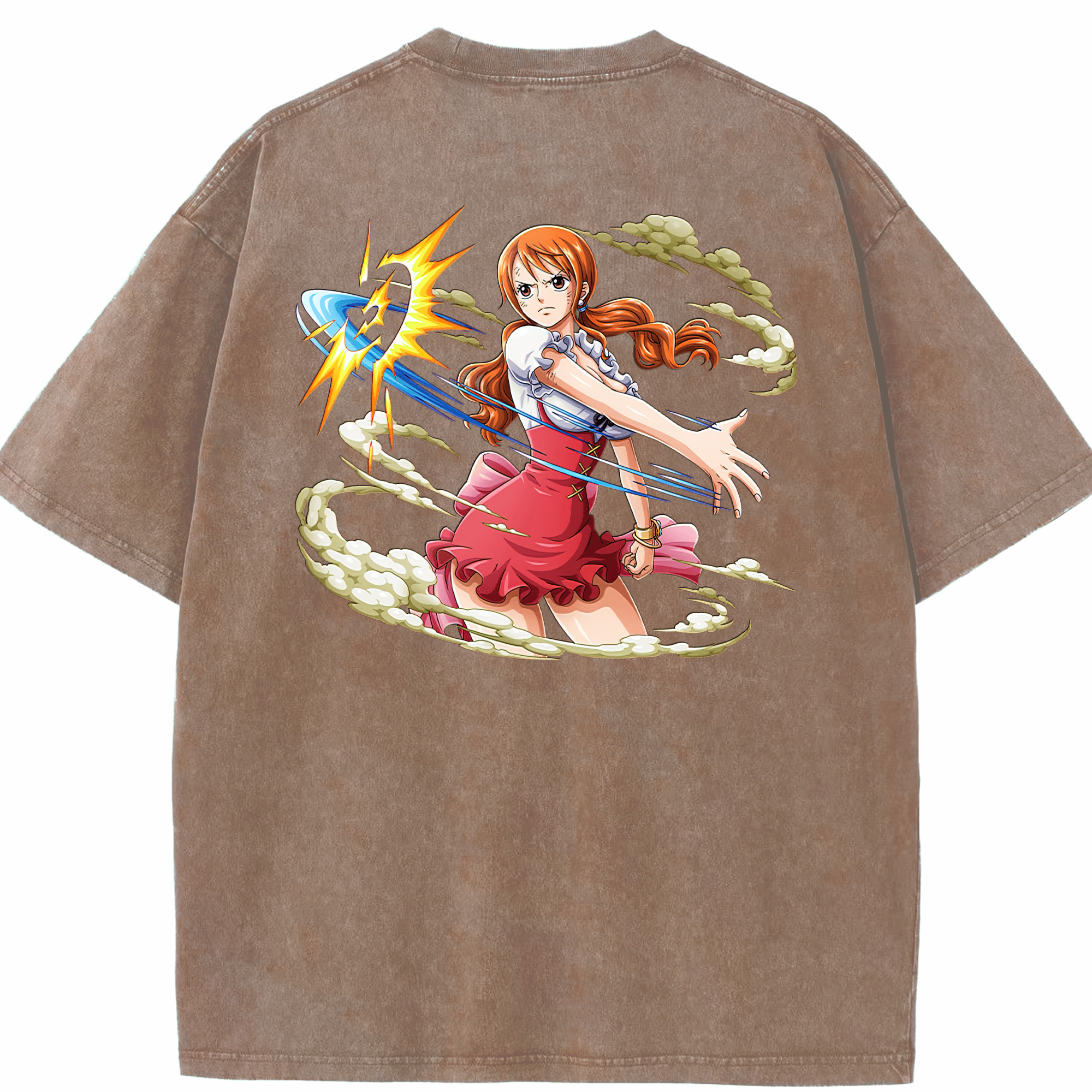 ワンピース ナミ ONE PIECE Nami 綿100% ヴィンテージ風 半袖Tシャツ（背面プリント）