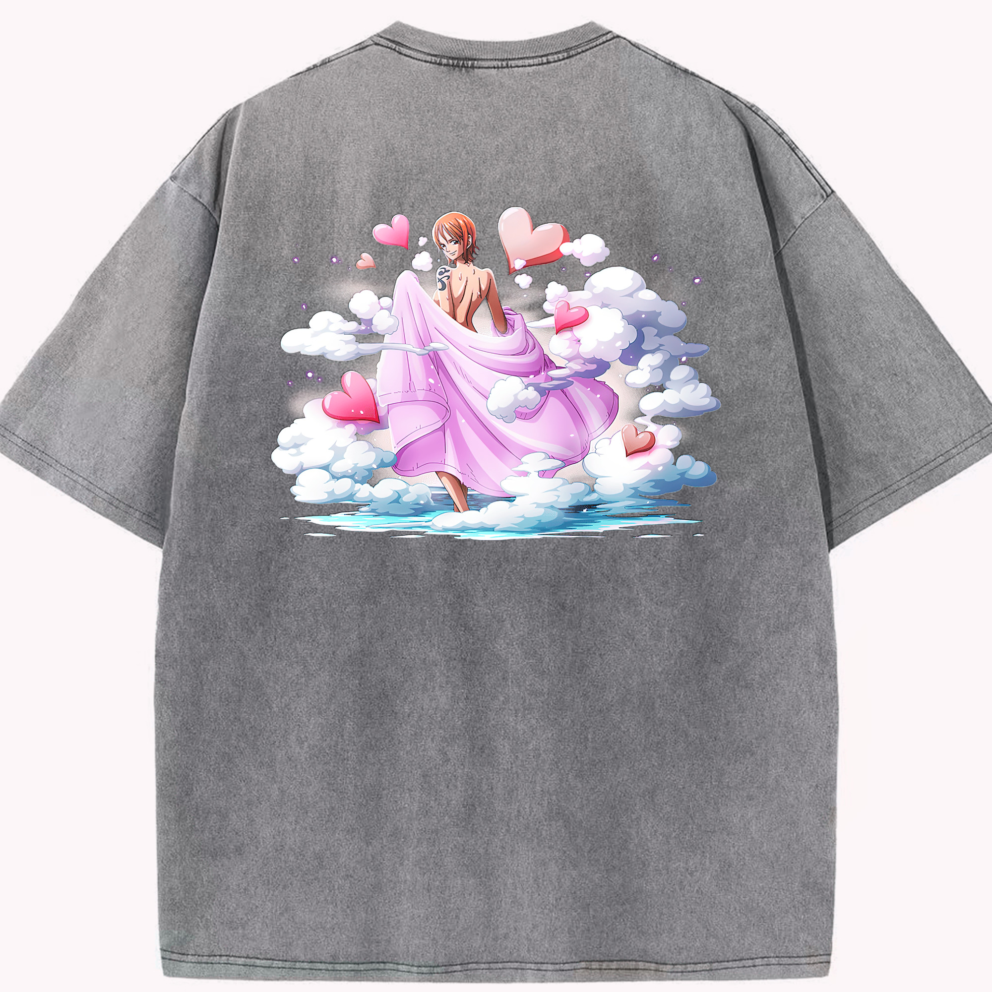 ワンピース ナミ ONE PIECE Nami 綿100% ヴィンテージ風 半袖Tシャツ（背面プリント）