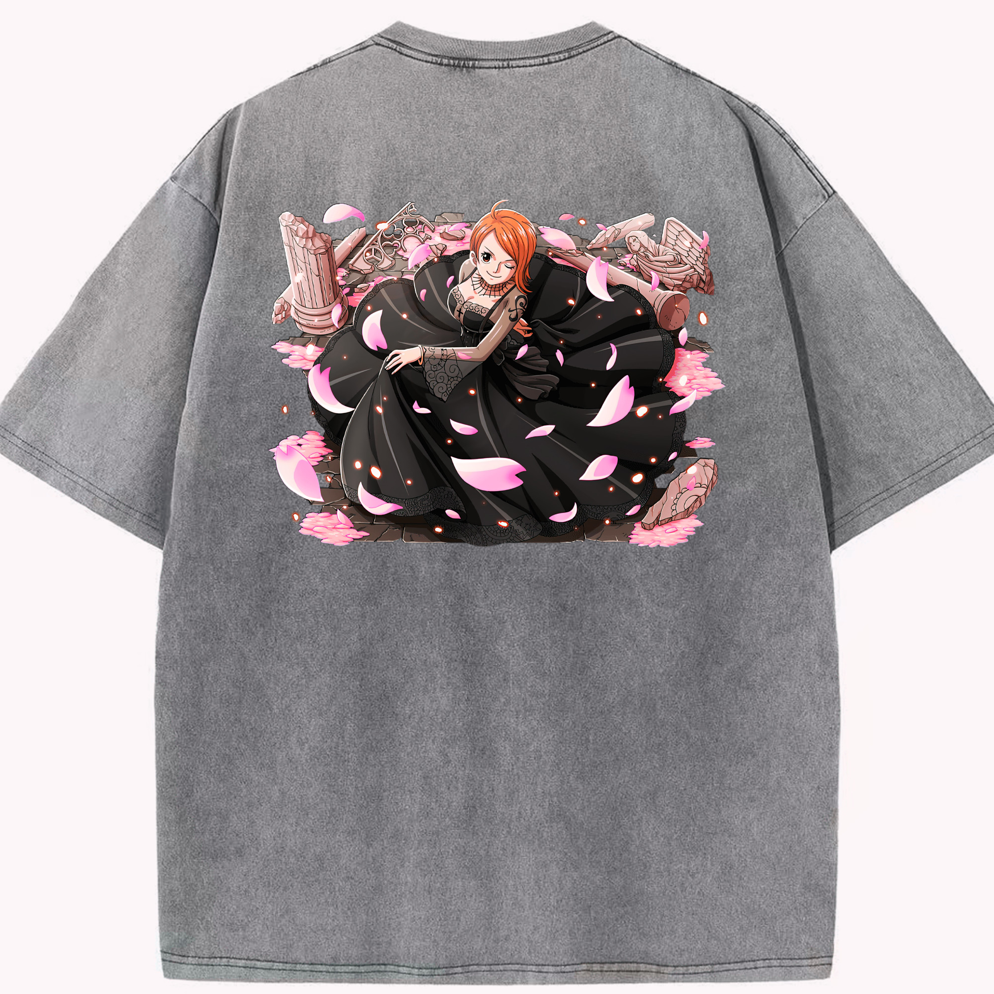ワンピース ナミ ONE PIECE Nami 綿100% ヴィンテージ風 半袖Tシャツ（背面プリント）