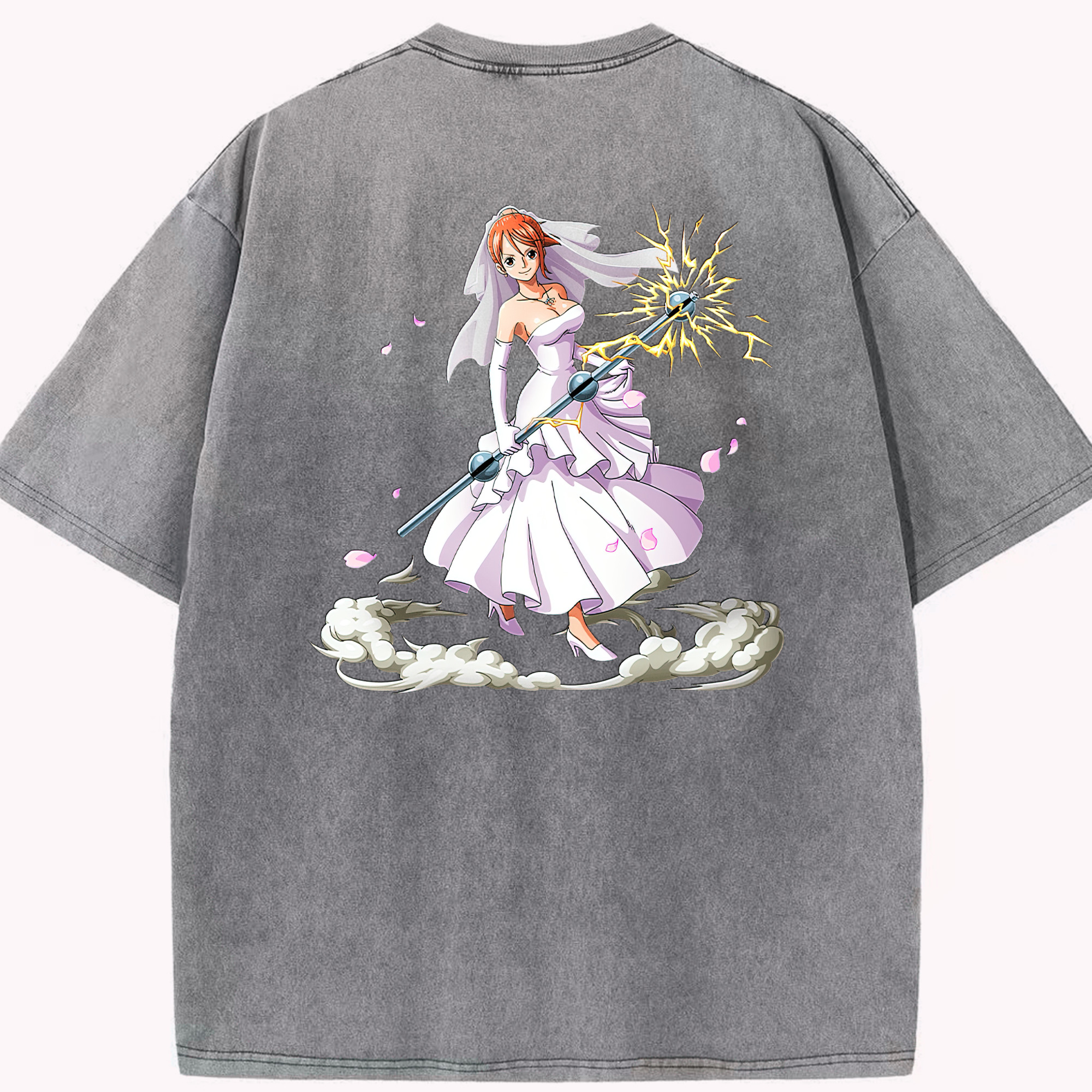 ワンピース ナミ ONE PIECE Nami 綿100% ヴィンテージ風 半袖Tシャツ（背面プリント）